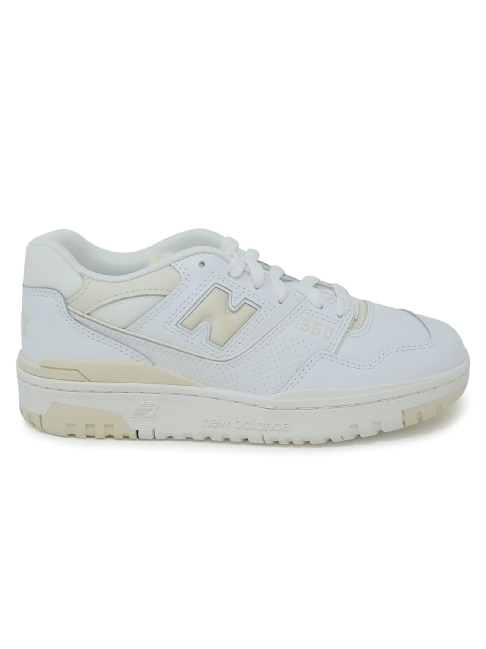 New Balance White Leather Sneaker