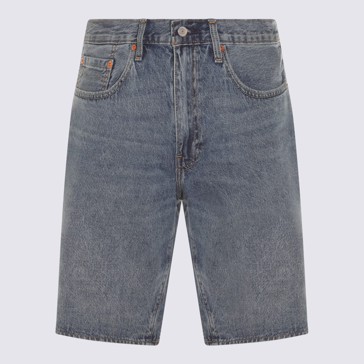 Levi's Grey Blue Cotton Denim Shorts