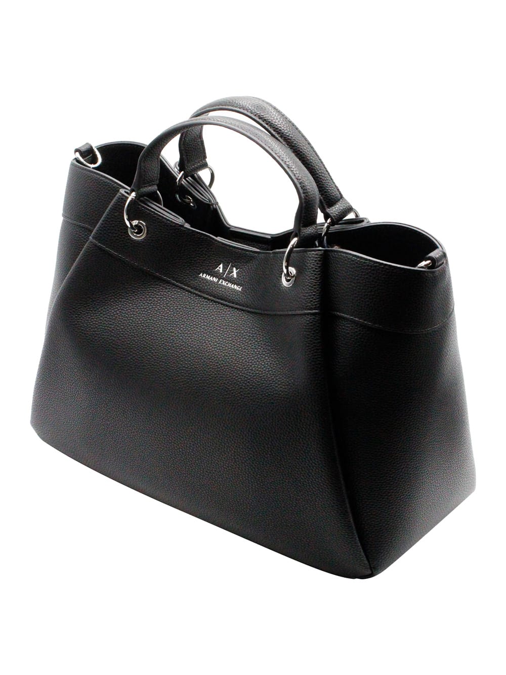 Armani Collezioni Handbag And Shoulder Bag Made Of Soft Faux Leather With Closure Button And Front Logo. Internal Pockets.