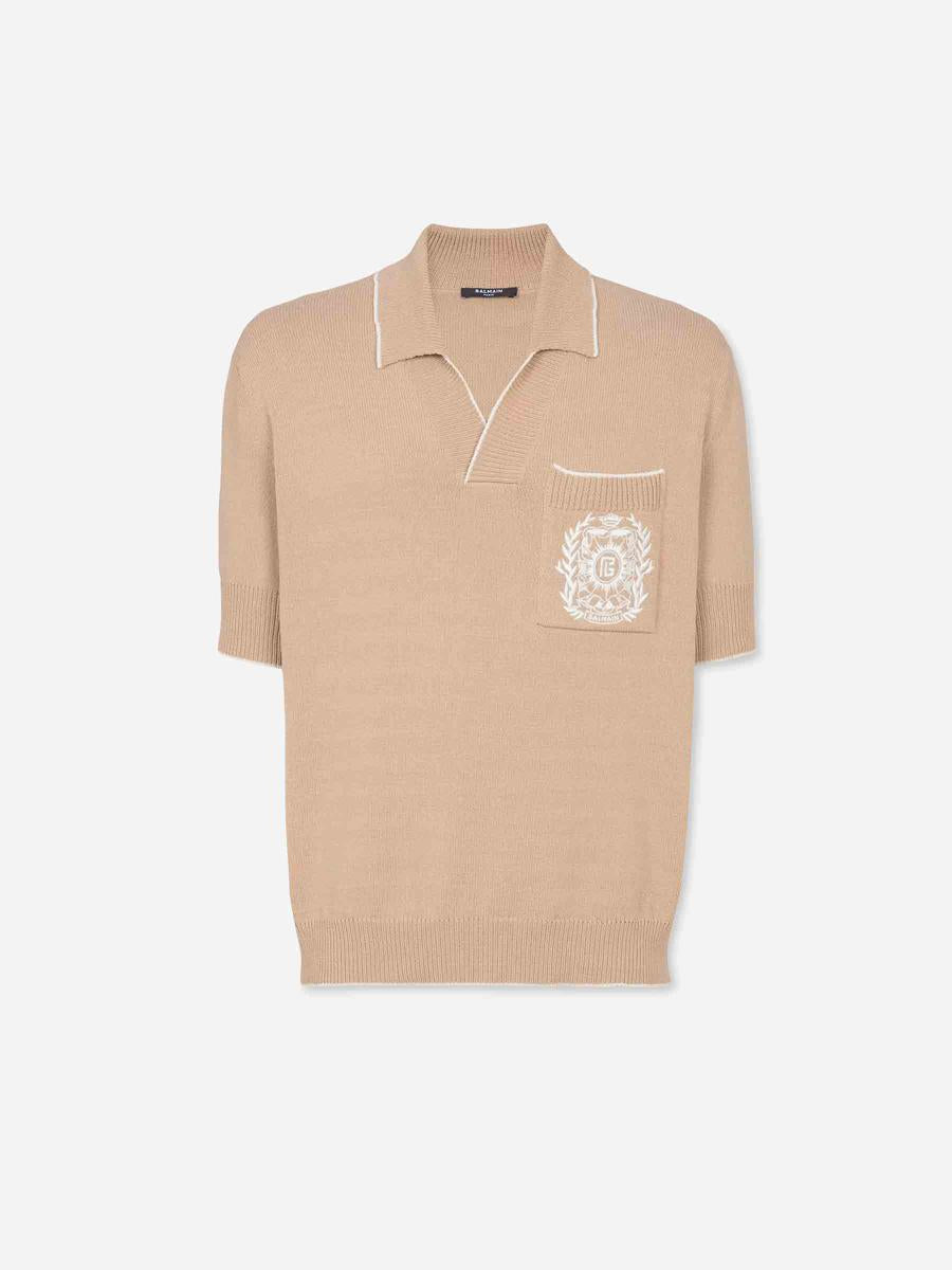 Balmain Embroidered Knit Polo