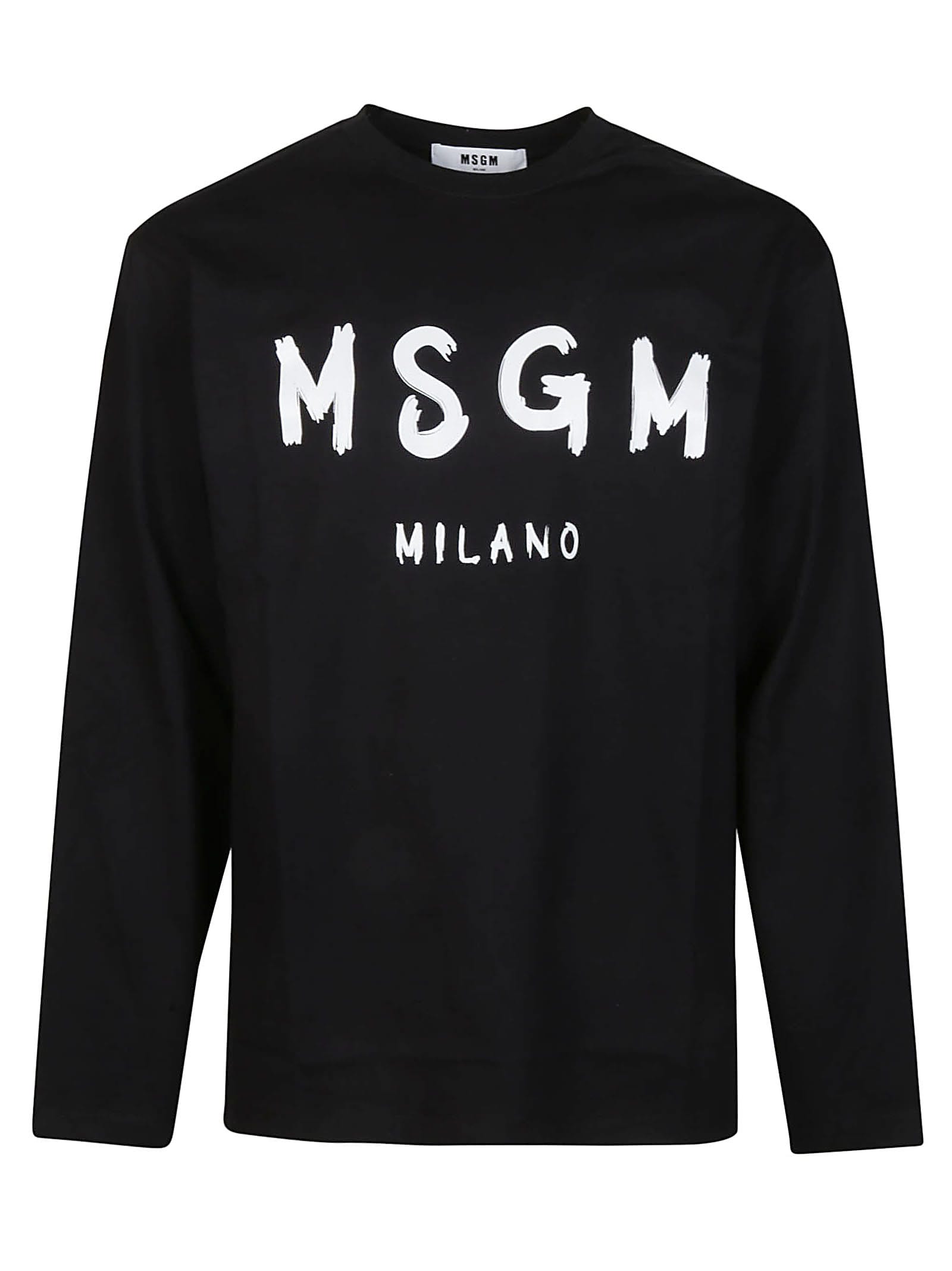 MSGM Logo Print Long Sleeve T-shirt