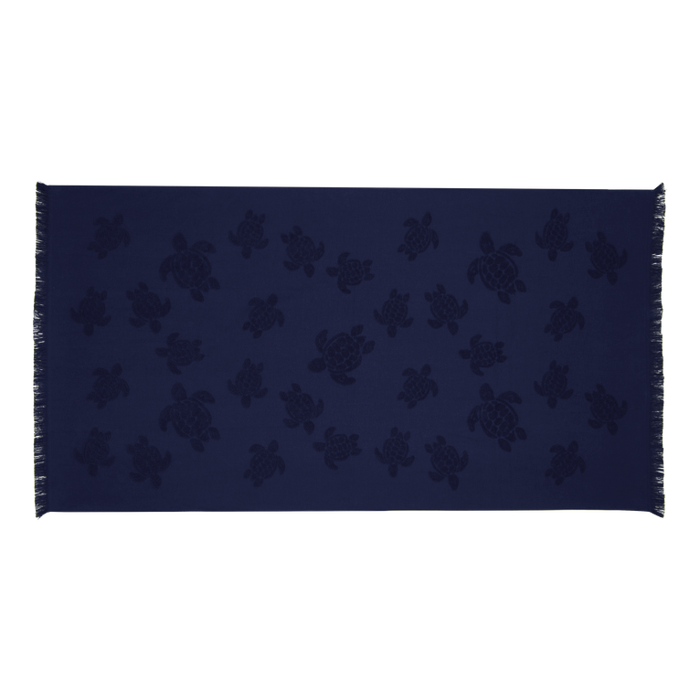 Vilebrequin Beach Towel In Organic Cotton Turtles Jacquard - Santah - Blue - Size OSFA