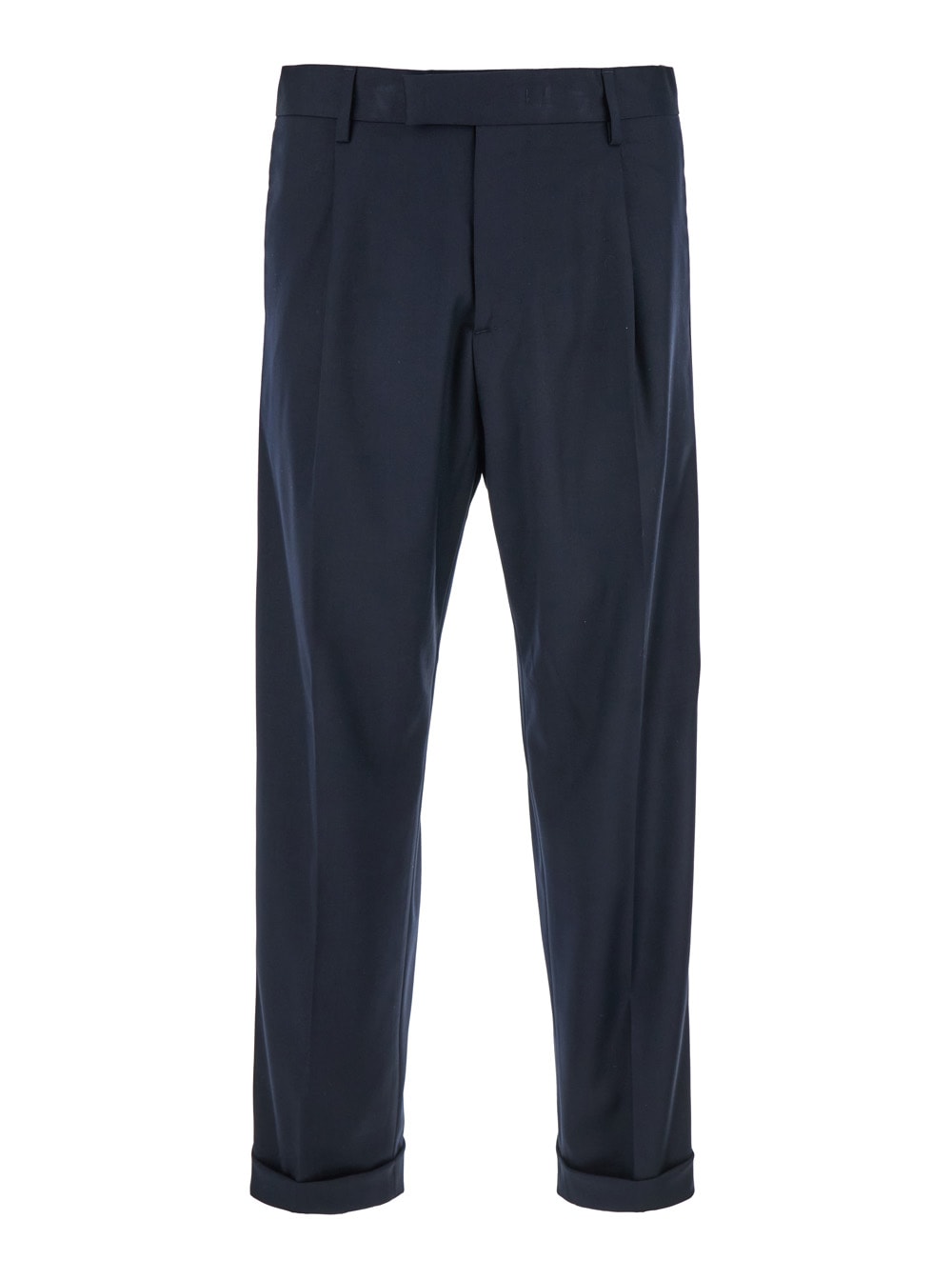 Low Brand kim Luxor Blue Plissed Pants In Tech Fabric Woman
