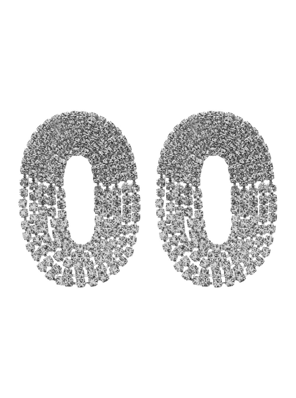 Silvia Gnecchi liberty One Metallic Earings With Rear Closure And Oval Shape In Silver Pleated Brass Woman