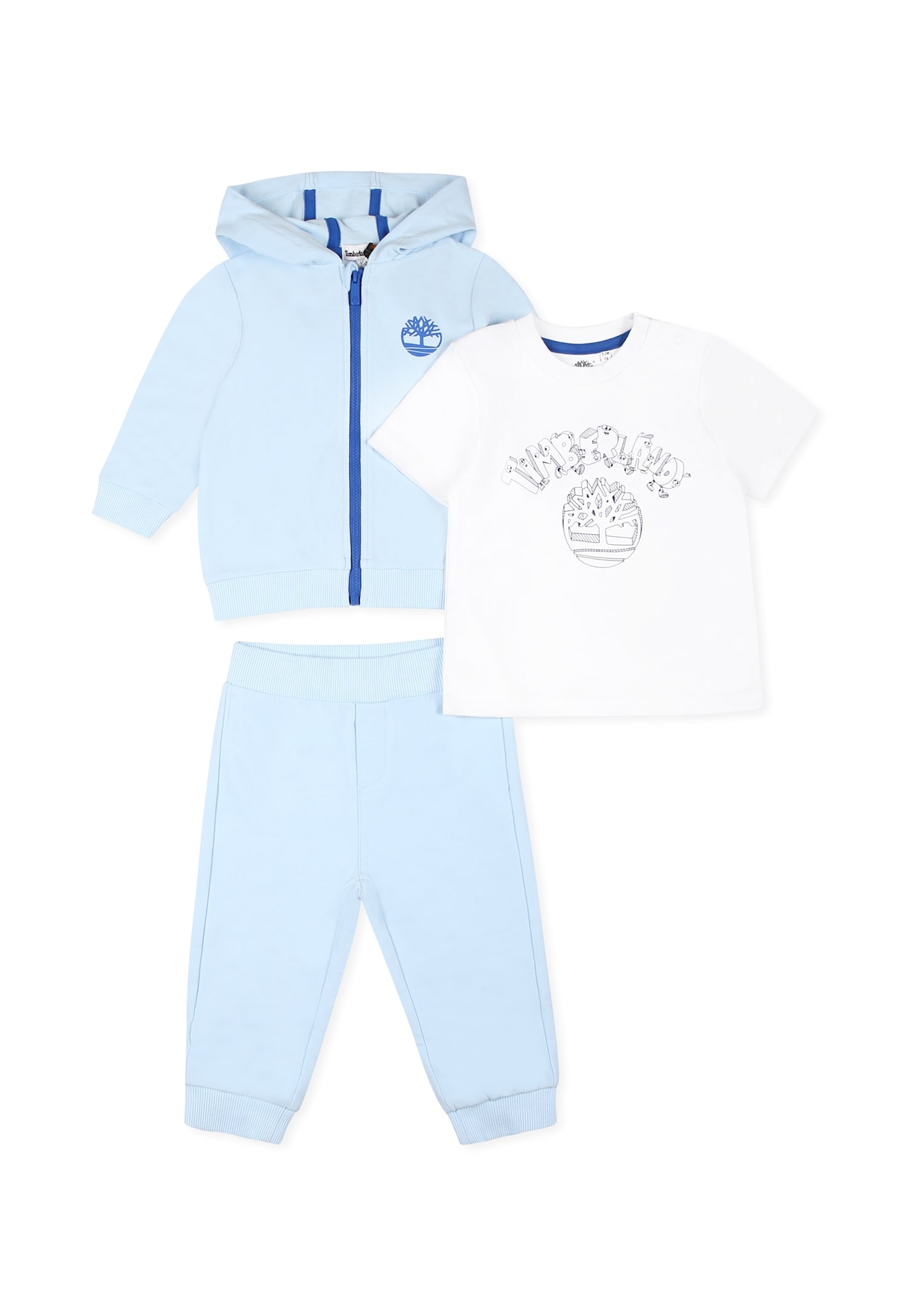 Timberland Light Blue Suit For Baby Boy With Tree
