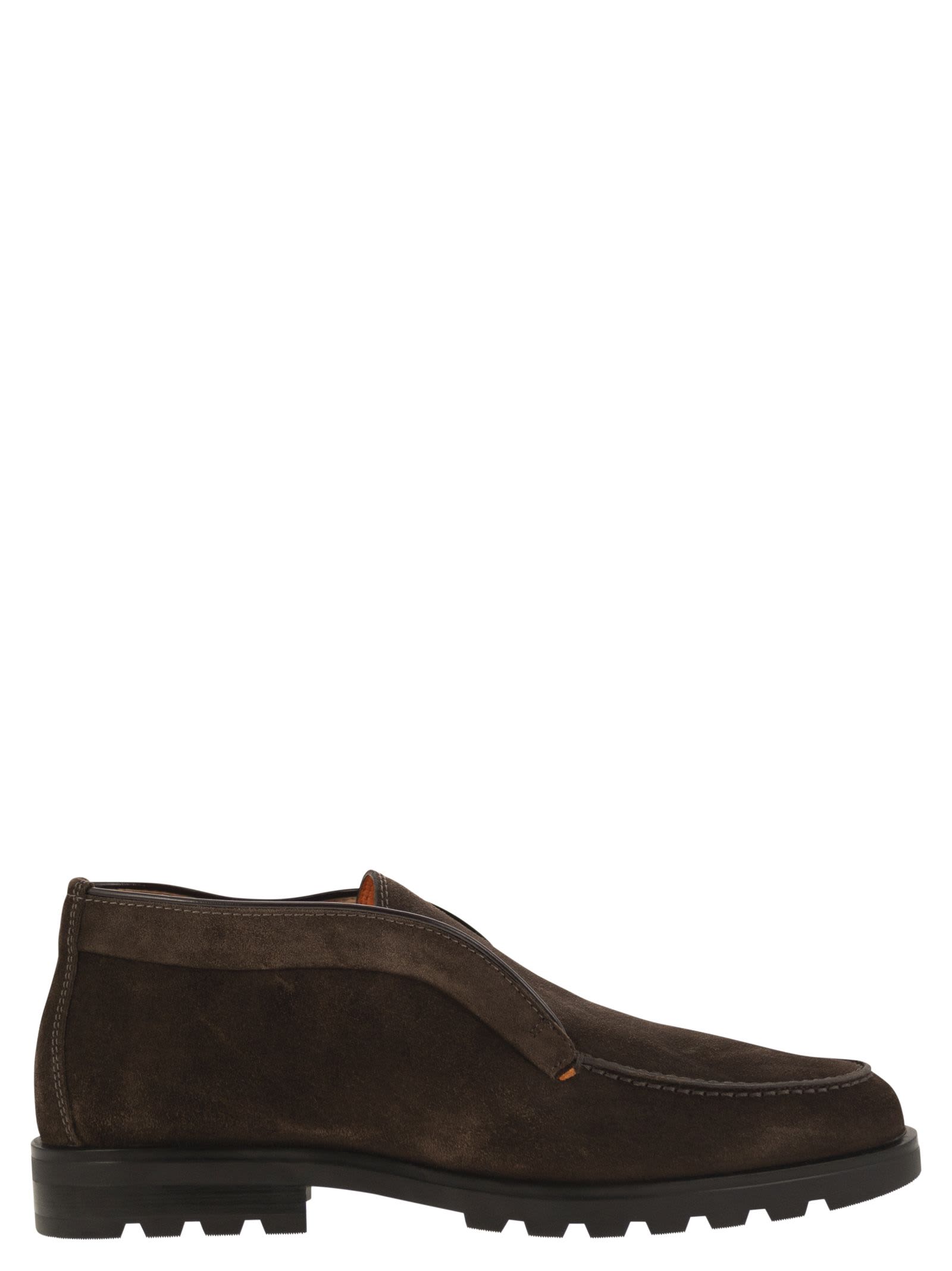 Santoni 麂皮无鞋带短靴