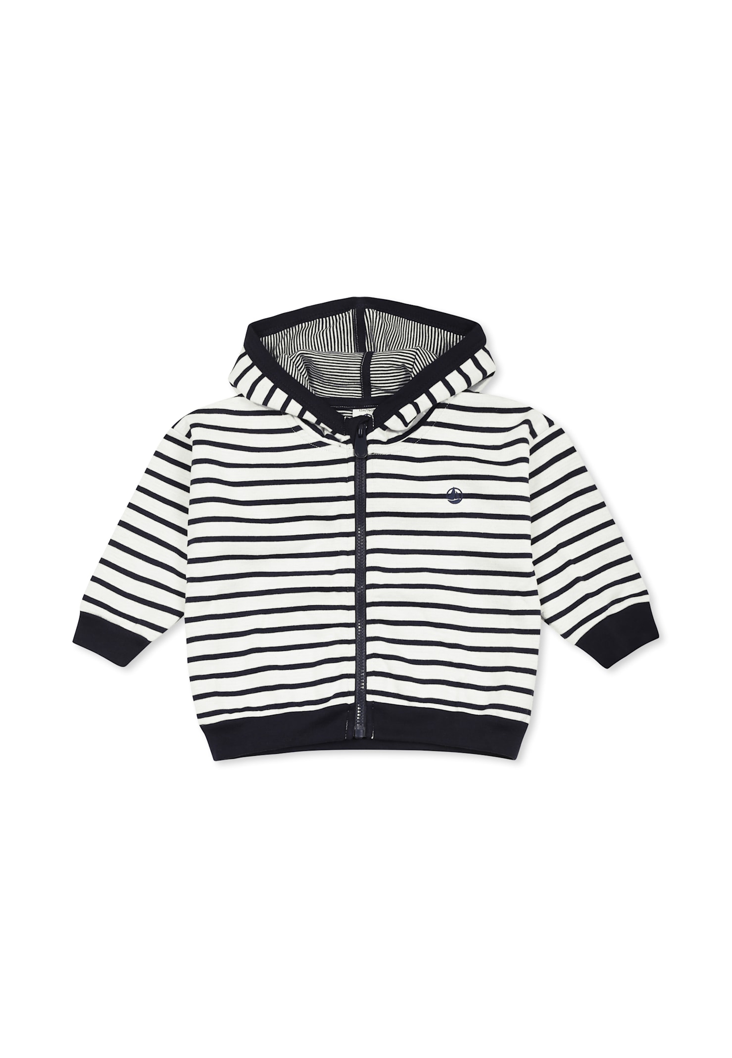 Petit Bateau White Sweatshirt For Babykids With Logo