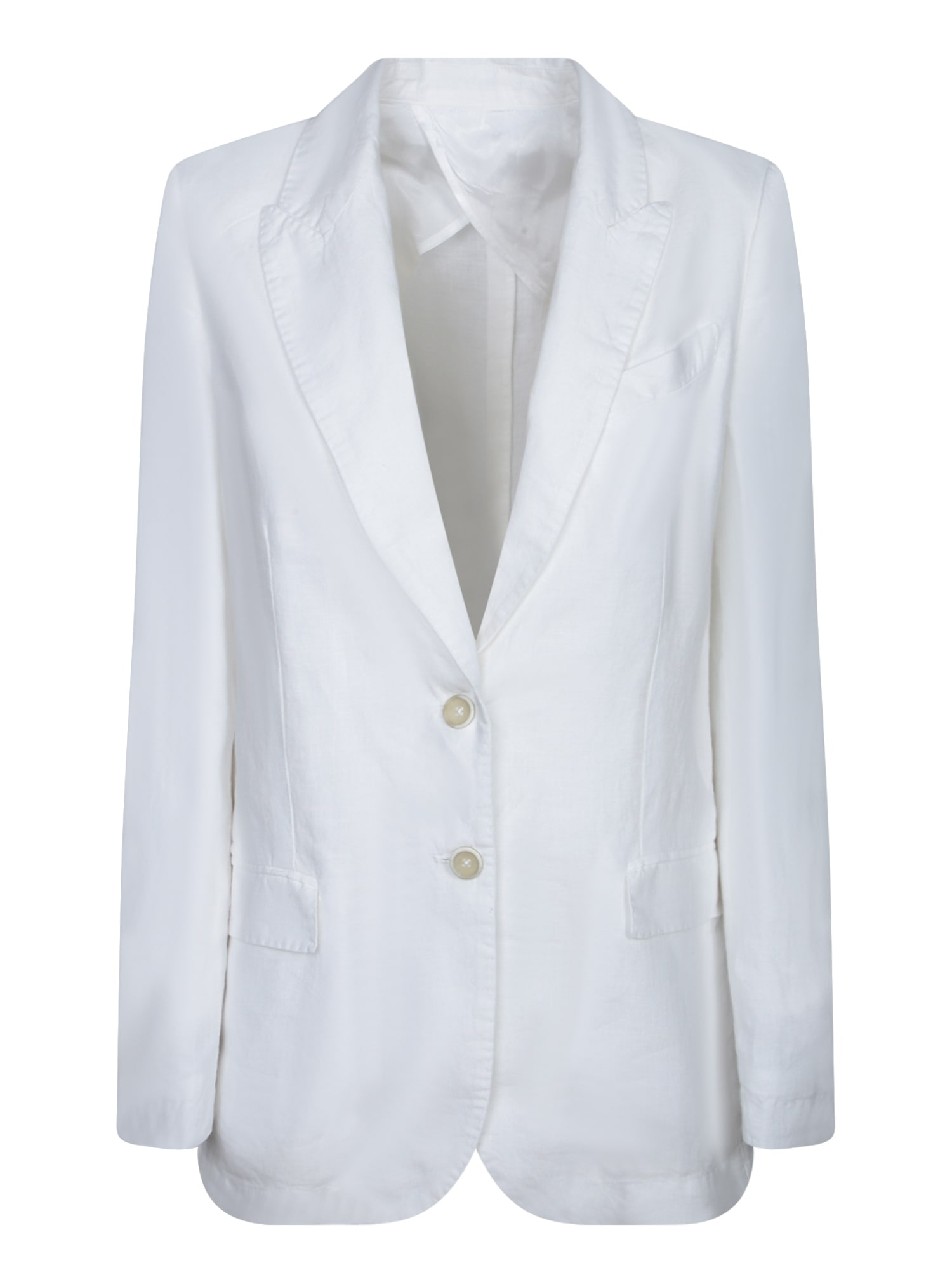 120% Lino White Linen Jacket