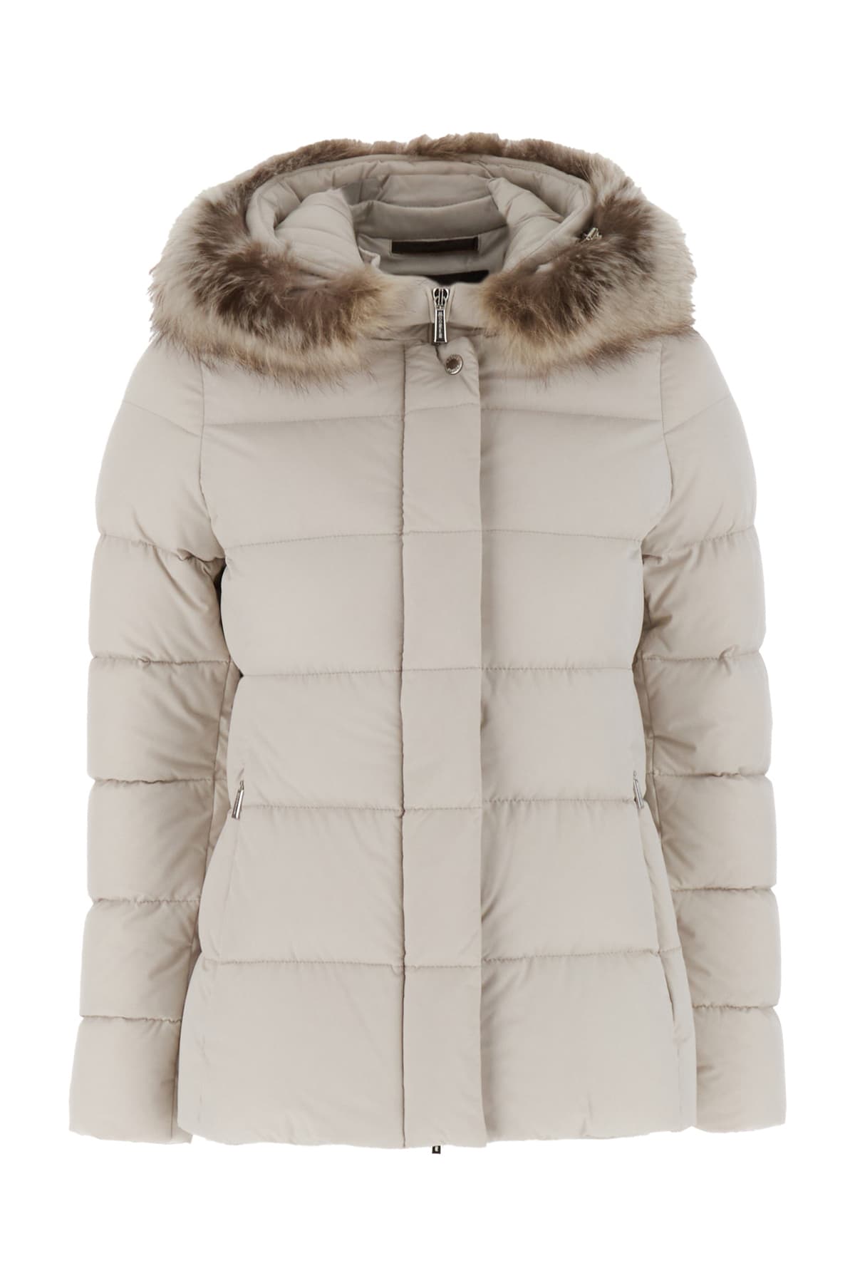 Moorer Light Grey Nylon Blend Down Jacket