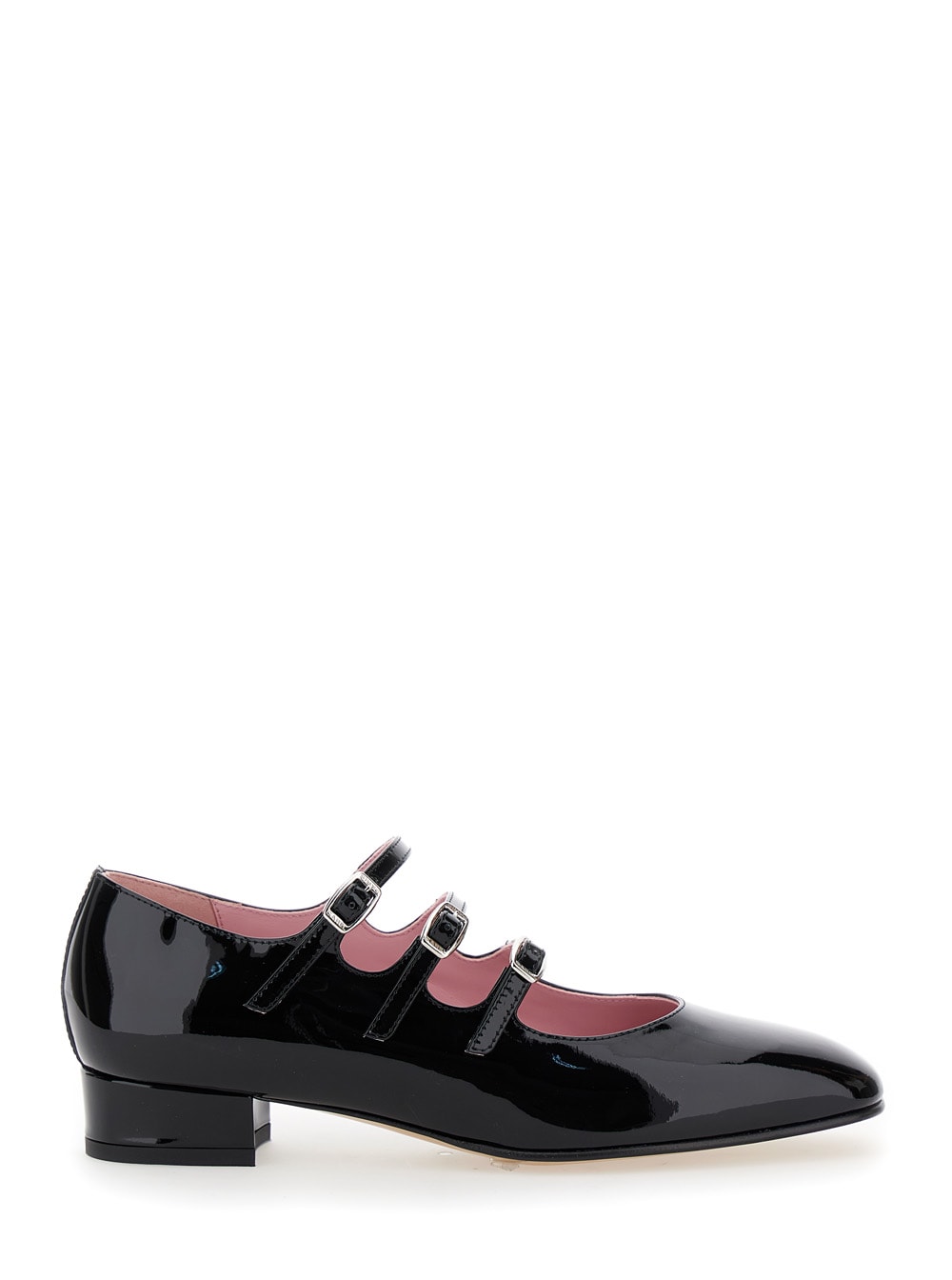 Carel kina Black Mary Janes With Straps And Block Heel In Patent Leather Woman