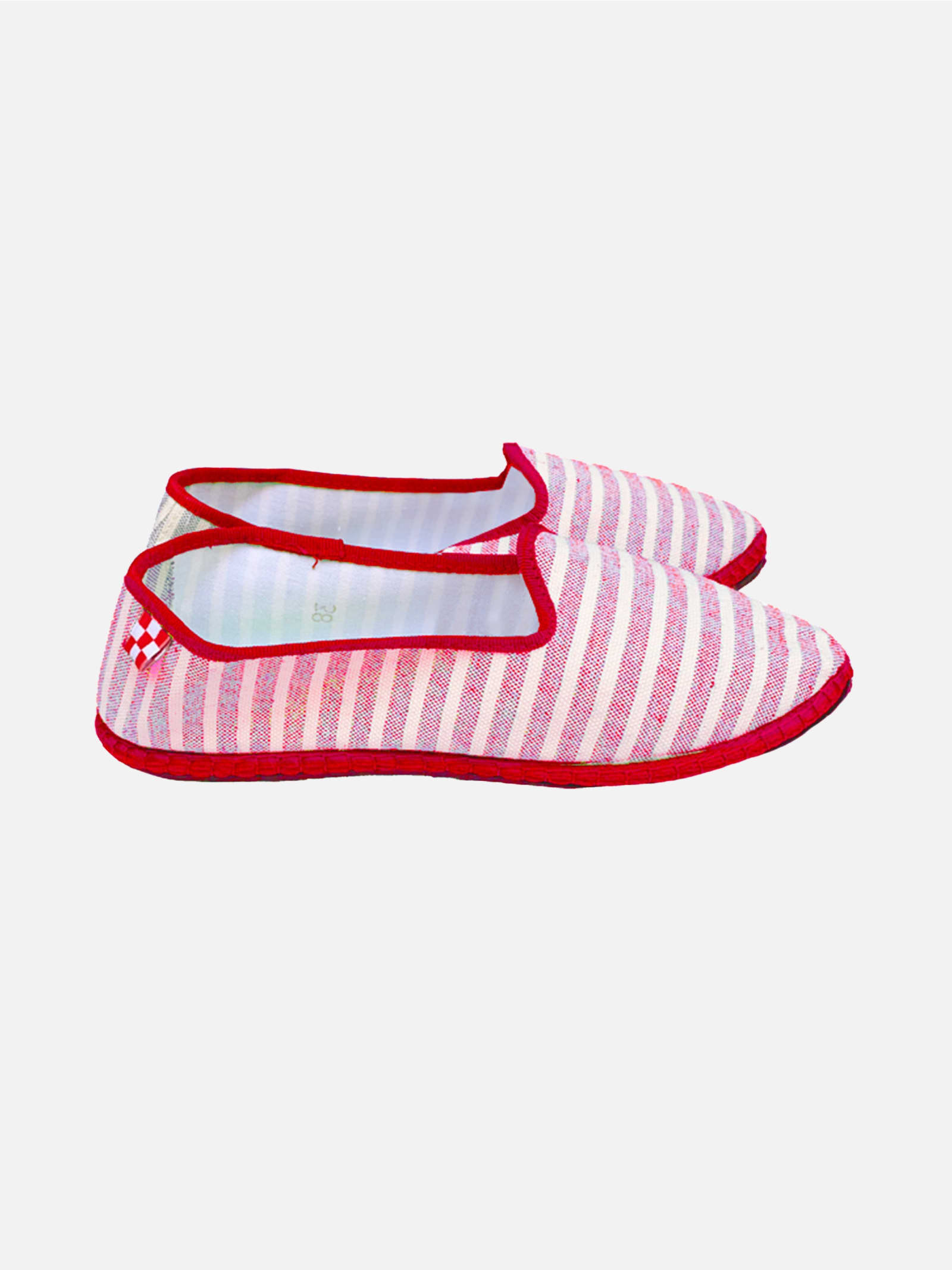 MC2 Saint Barth Red Striped Canvas Slippers Friulane