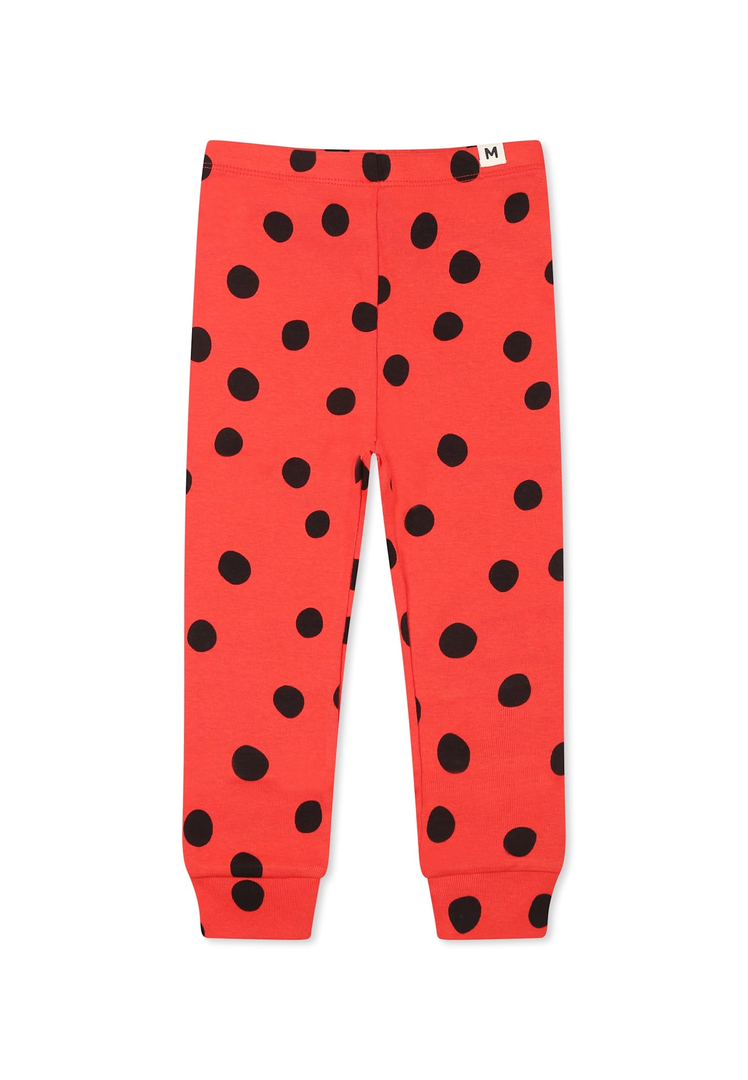 Mini Rodini Red Leggings For Baby Girl With Polka Dots