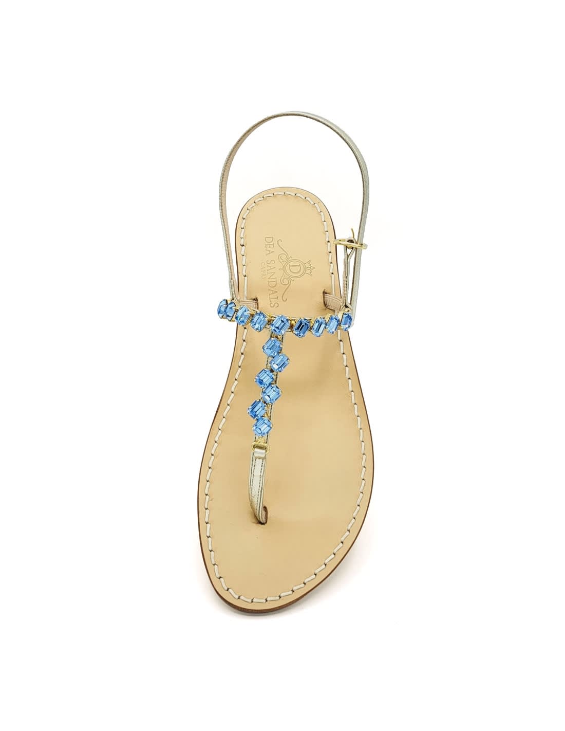 Dea Sandals Light Blue Diagonal Jewel Sandals