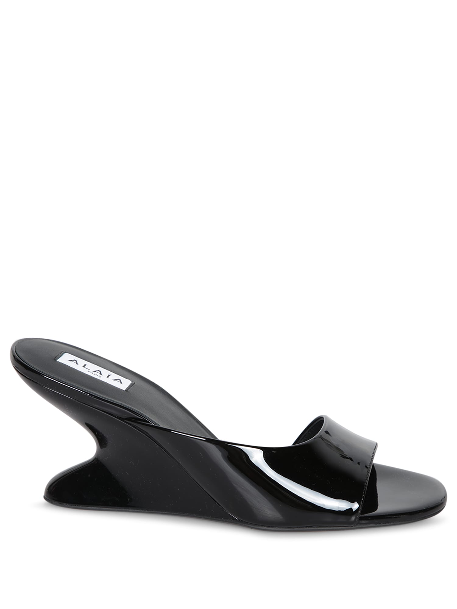Alaia Mules Wedge 75 Black Sandals