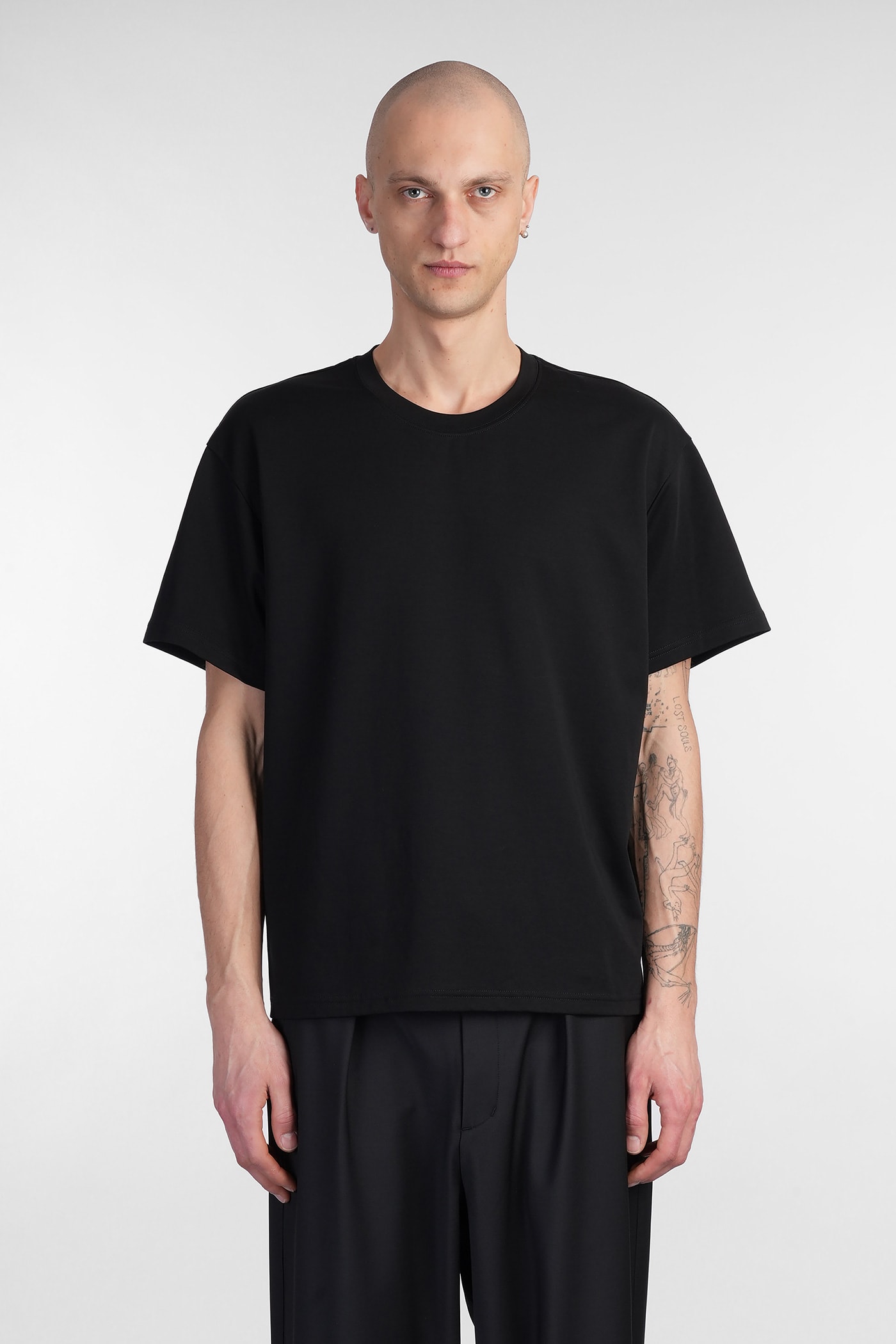 Attachment T-shirt In Black Cotton