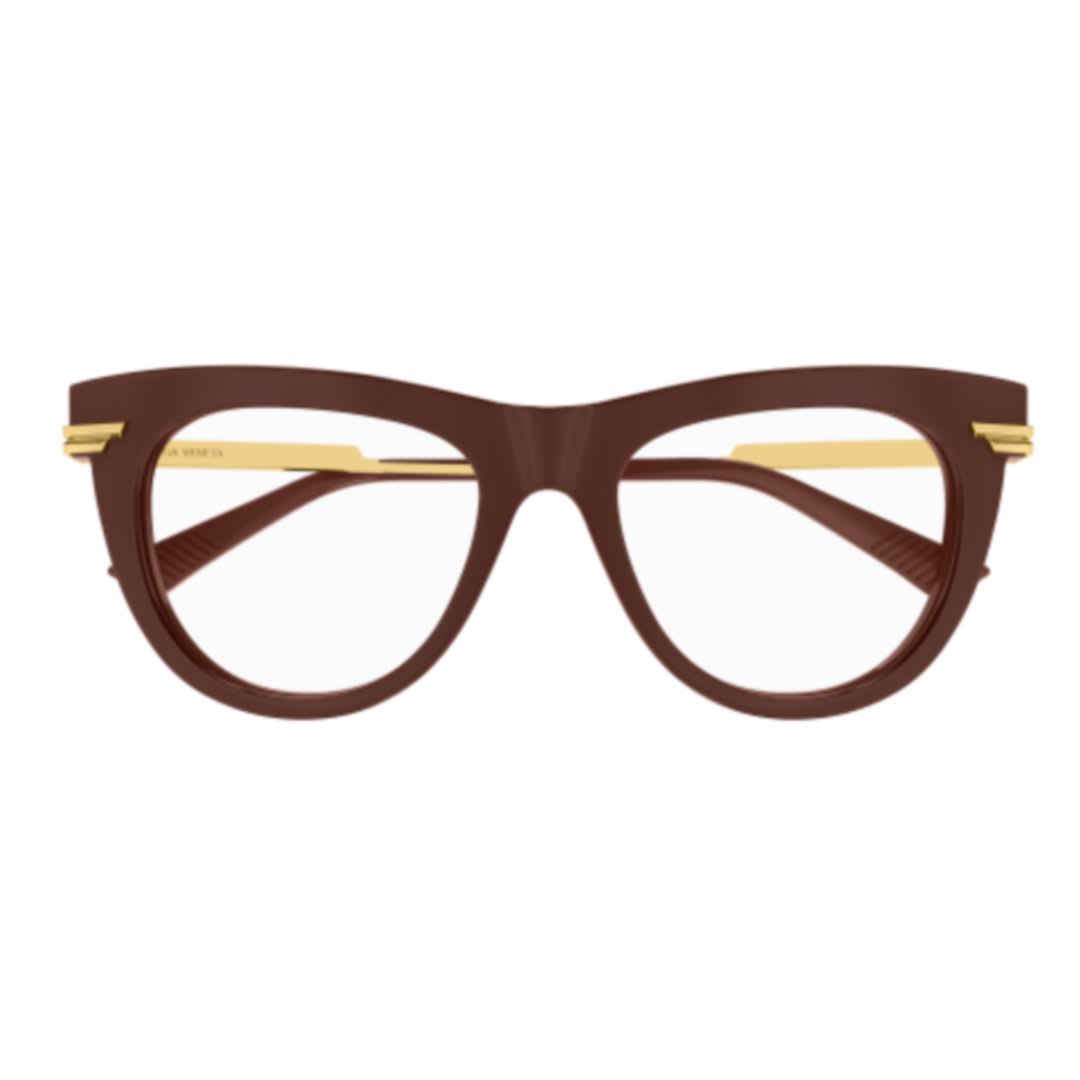 Bottega Veneta Eyewear Bv1297o003 Burgundy Gold Transpa