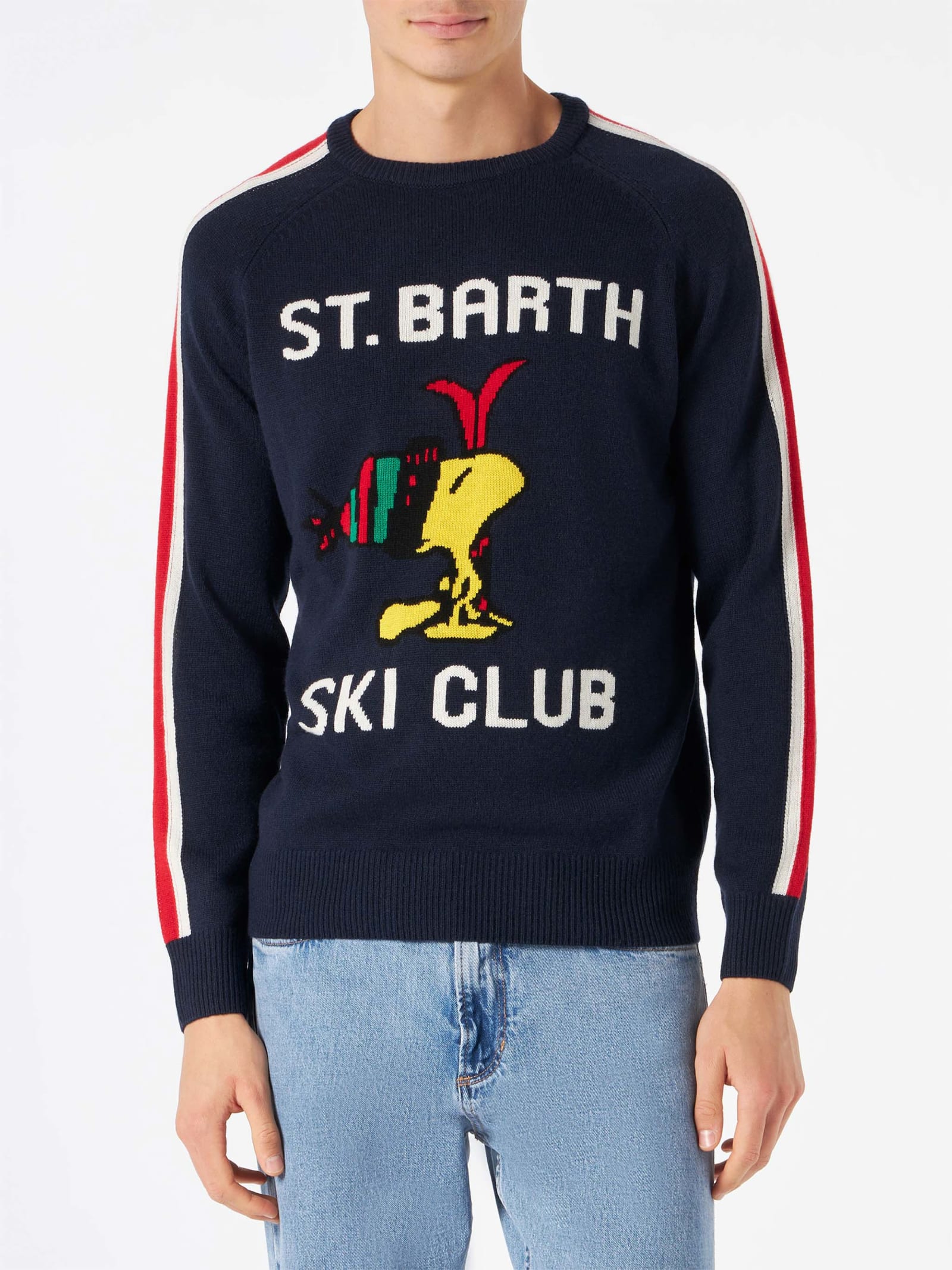 MC2 Saint Barth Man Sweater With Woodstock Print Woodstock - Peanuts Special Edition