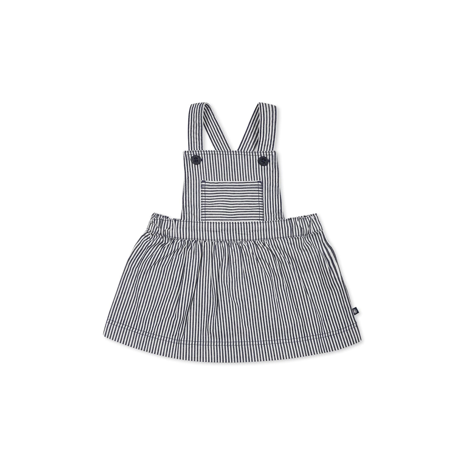 Petit Bateau Blue Dungarees For Baby Girl