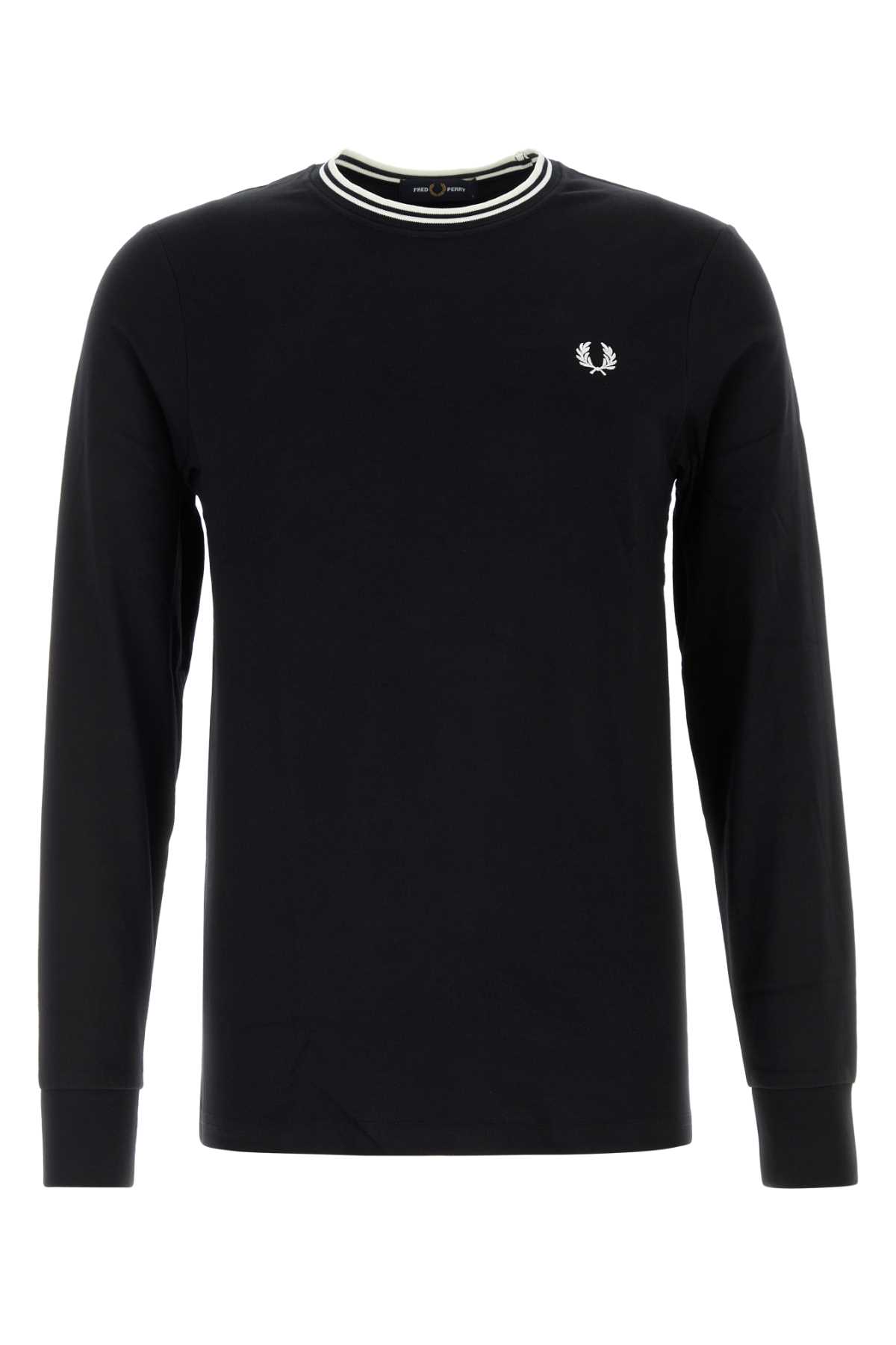 Fred Perry Black Cotton T-shirt