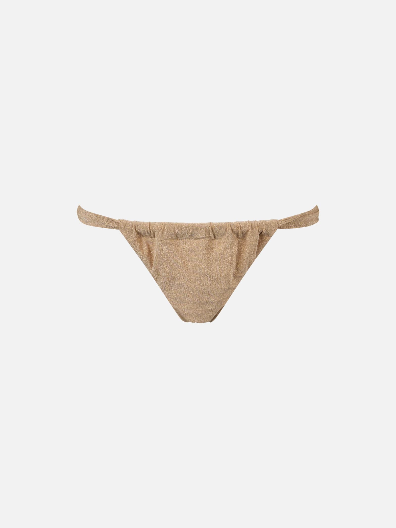 MC2 Saint Barth Woman Gold Lurex Cheekiest Swim Briefs Noelle