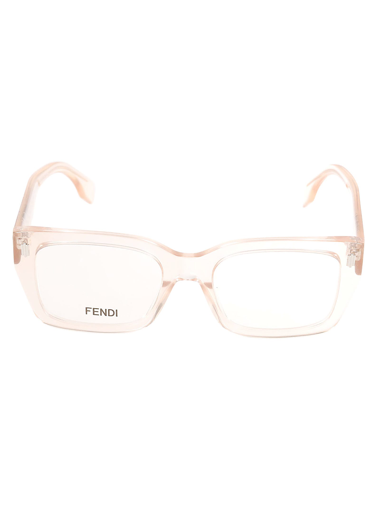 Fendi Logo Sided Clear Frame Glasses