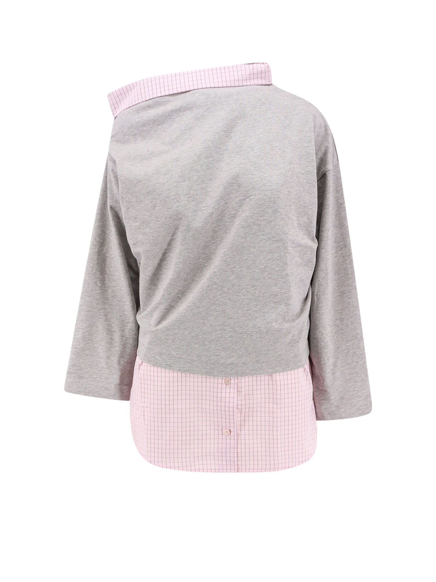 Dries Van Noten Cotton Sweatshirt With Contrasting Shirt Detail