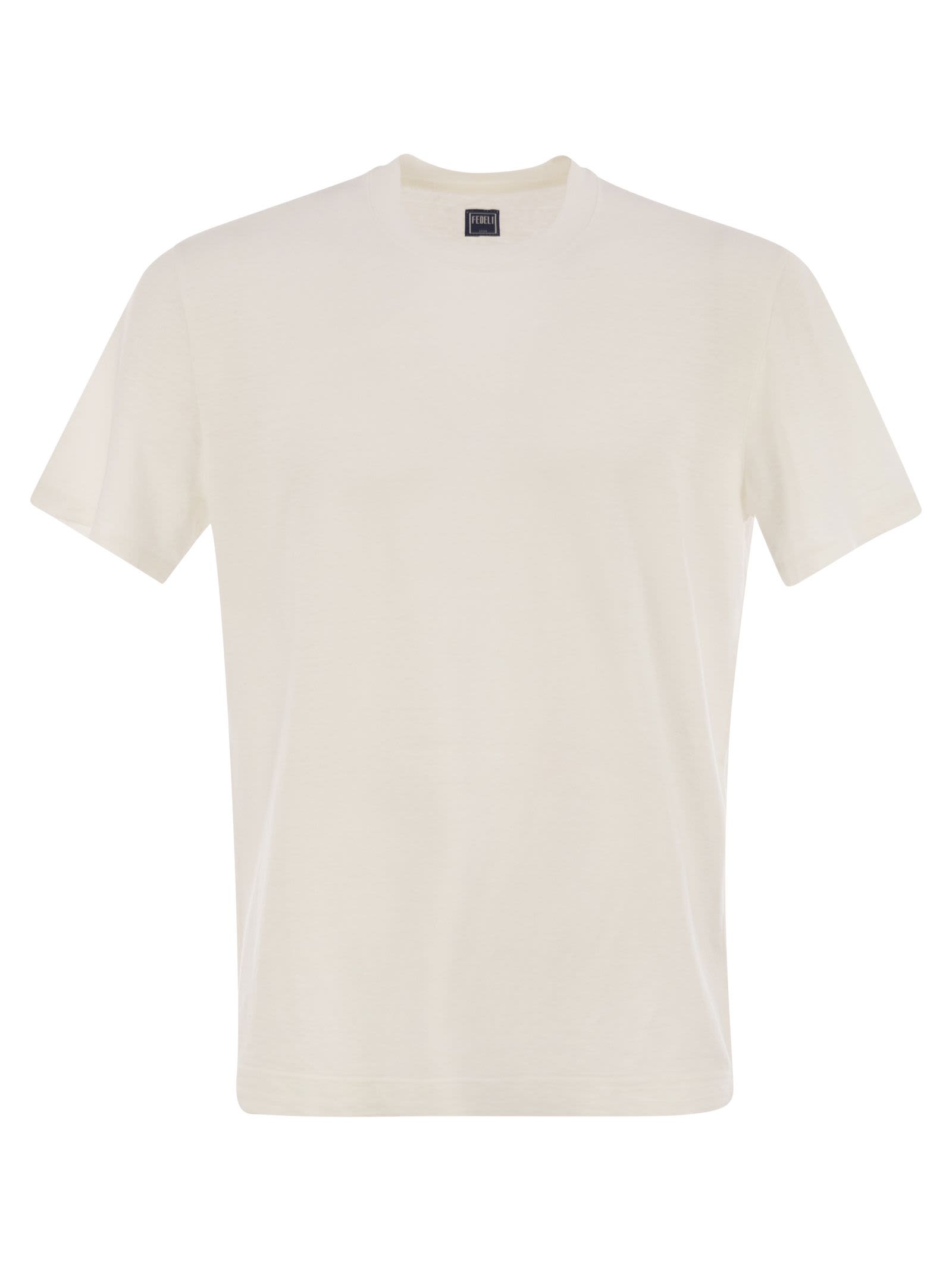 Fedeli Stretch Linen Short-sleeved T-shirt
