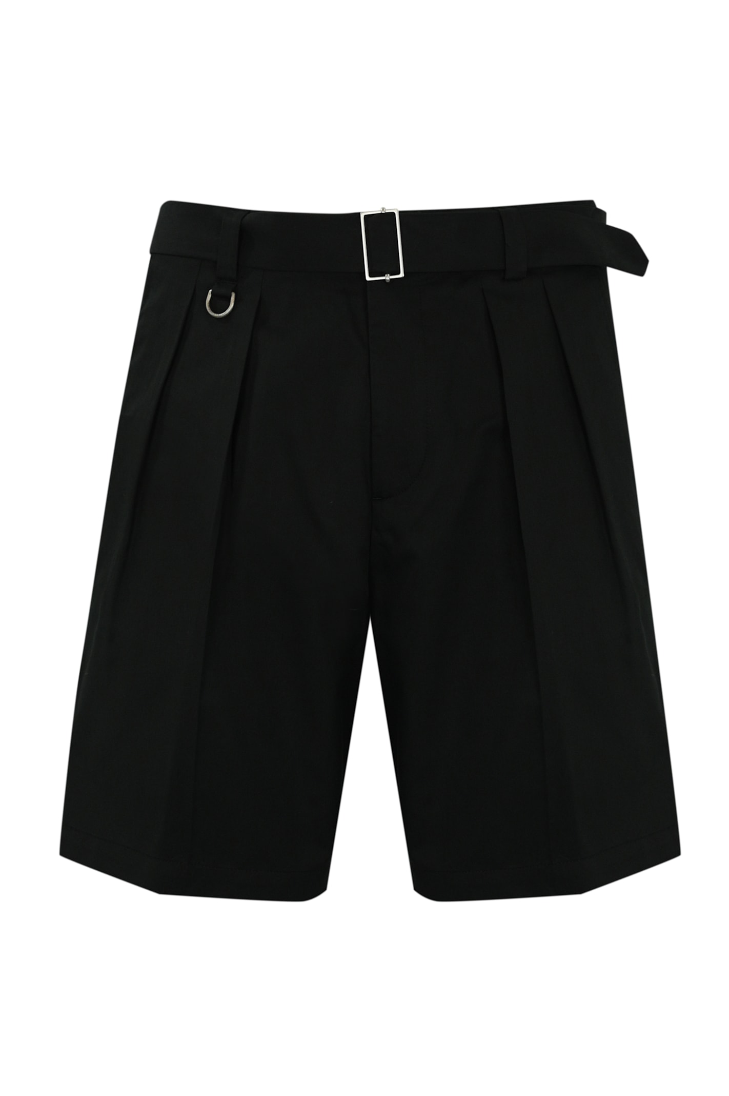 Paolo Pecora Cotton Bermuda Shorts With Pleats And Belt