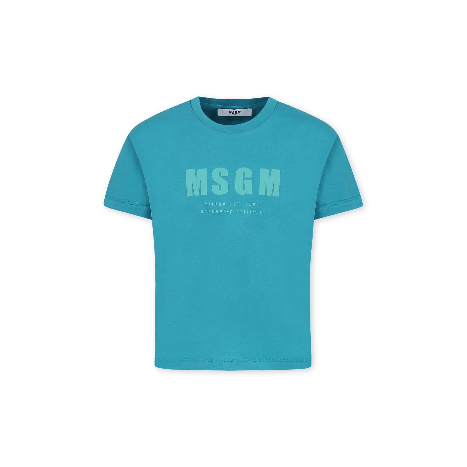 MSGM Green T-shirt For Kids With Logo