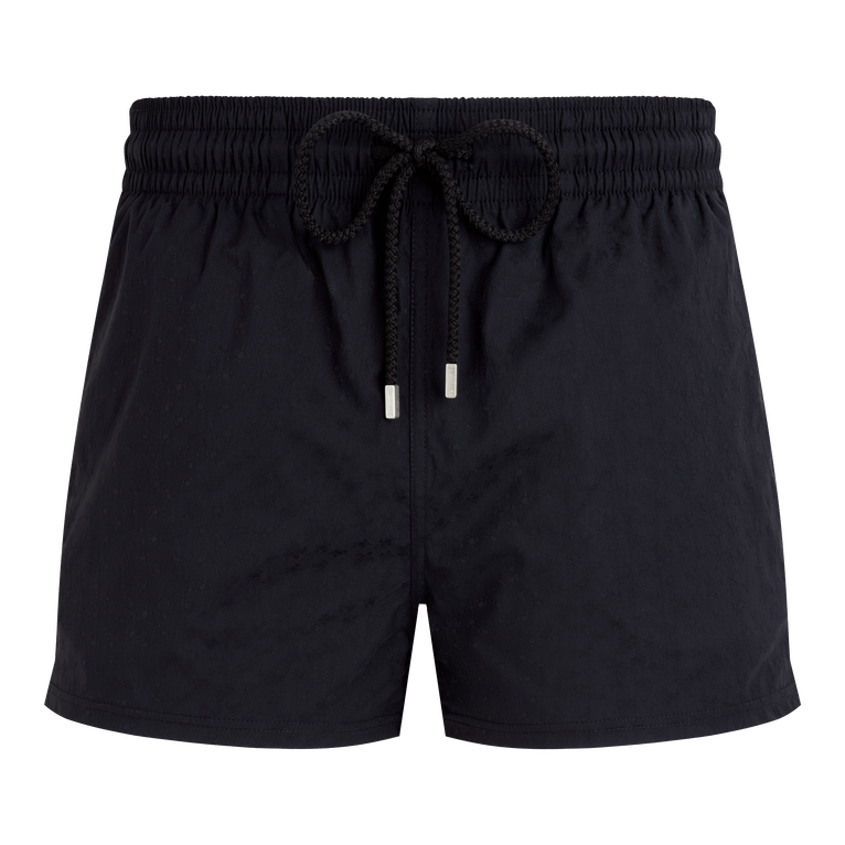 Vilebrequin Men Short Swim Shorts Jacquard Turtles - Manta - Black - Size M
