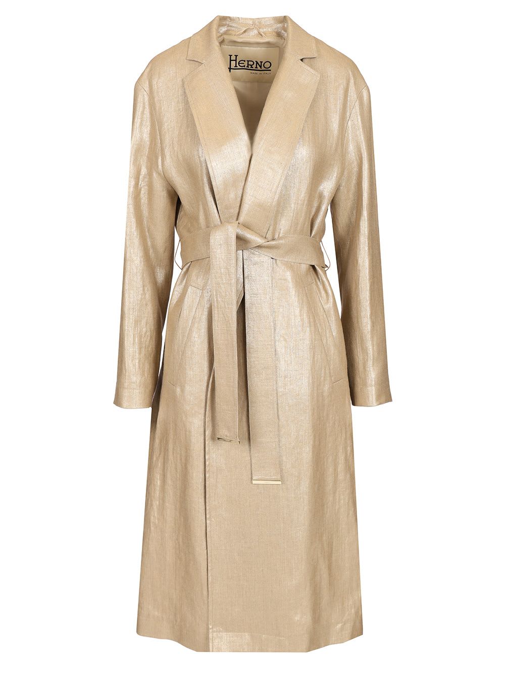 Herno chic Coated Linen Trench Coat