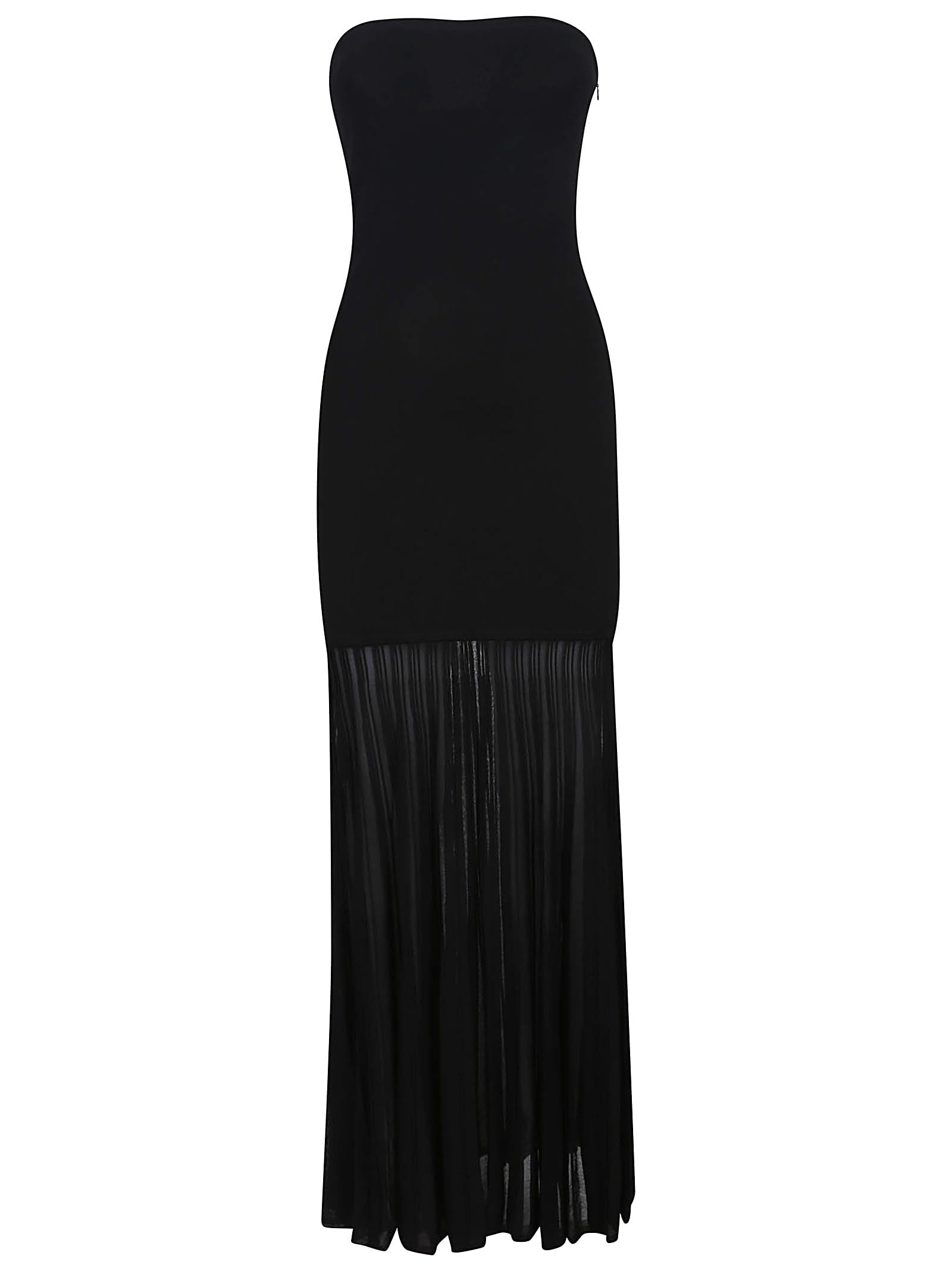 Michael Kors Tube Top Sheer Maxi Dress