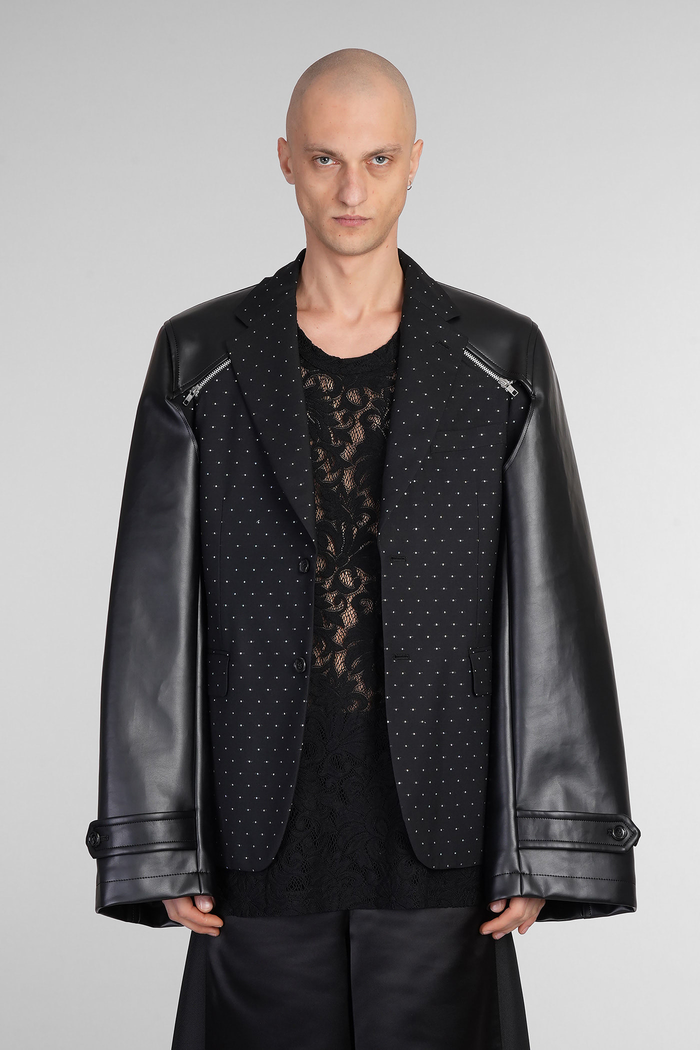 Comme Des Garçons Homme Plus Blazer In Black Wool
