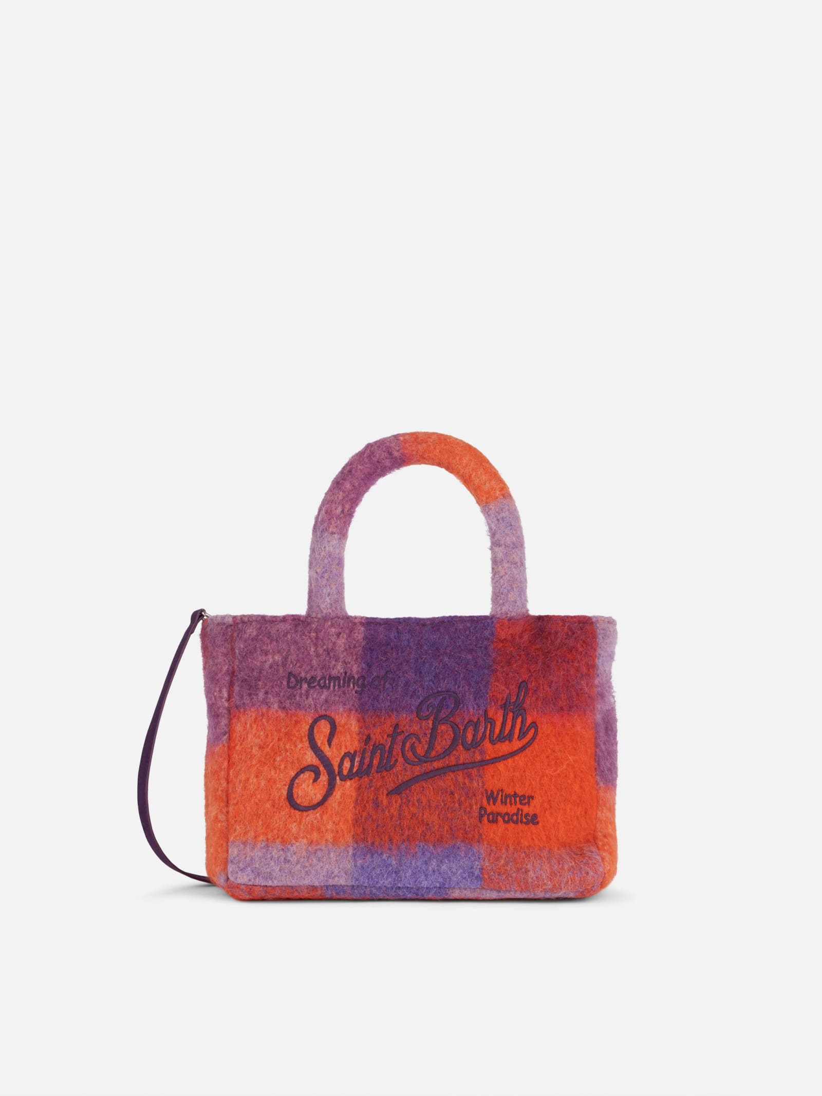 MC2 Saint Barth Soft Wooly Clarine Handbag With Check Pattern