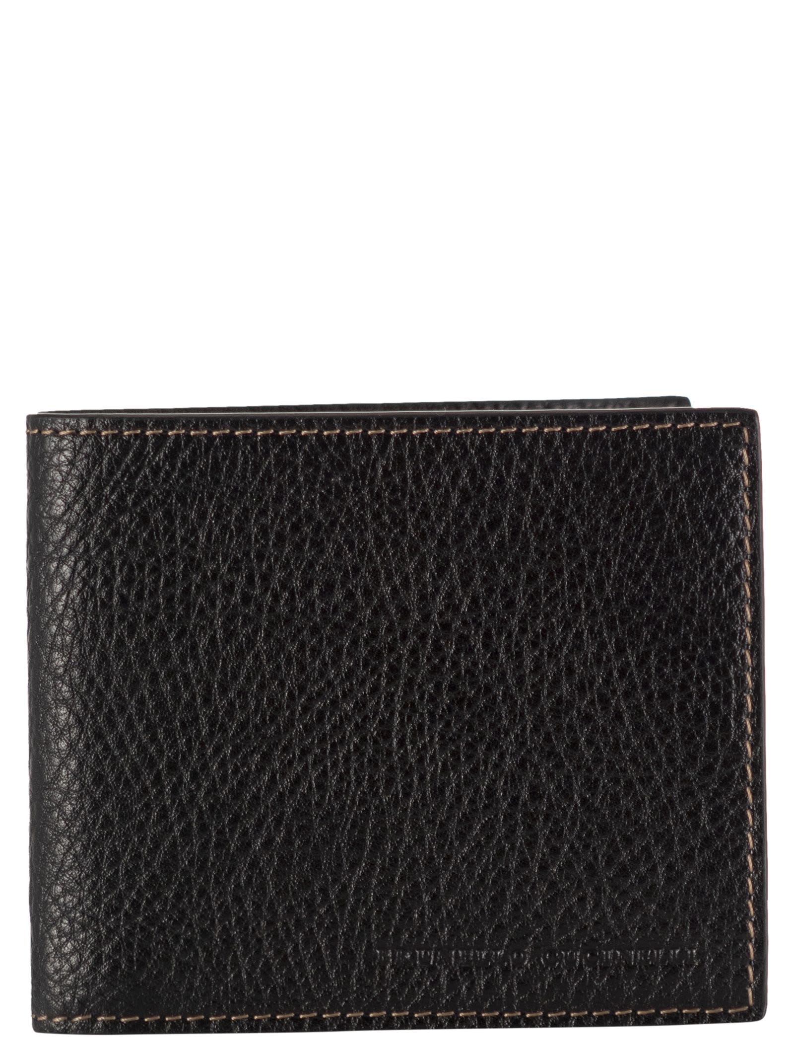 Brunello Cucinelli Leather Wallet With Logo Engraving
