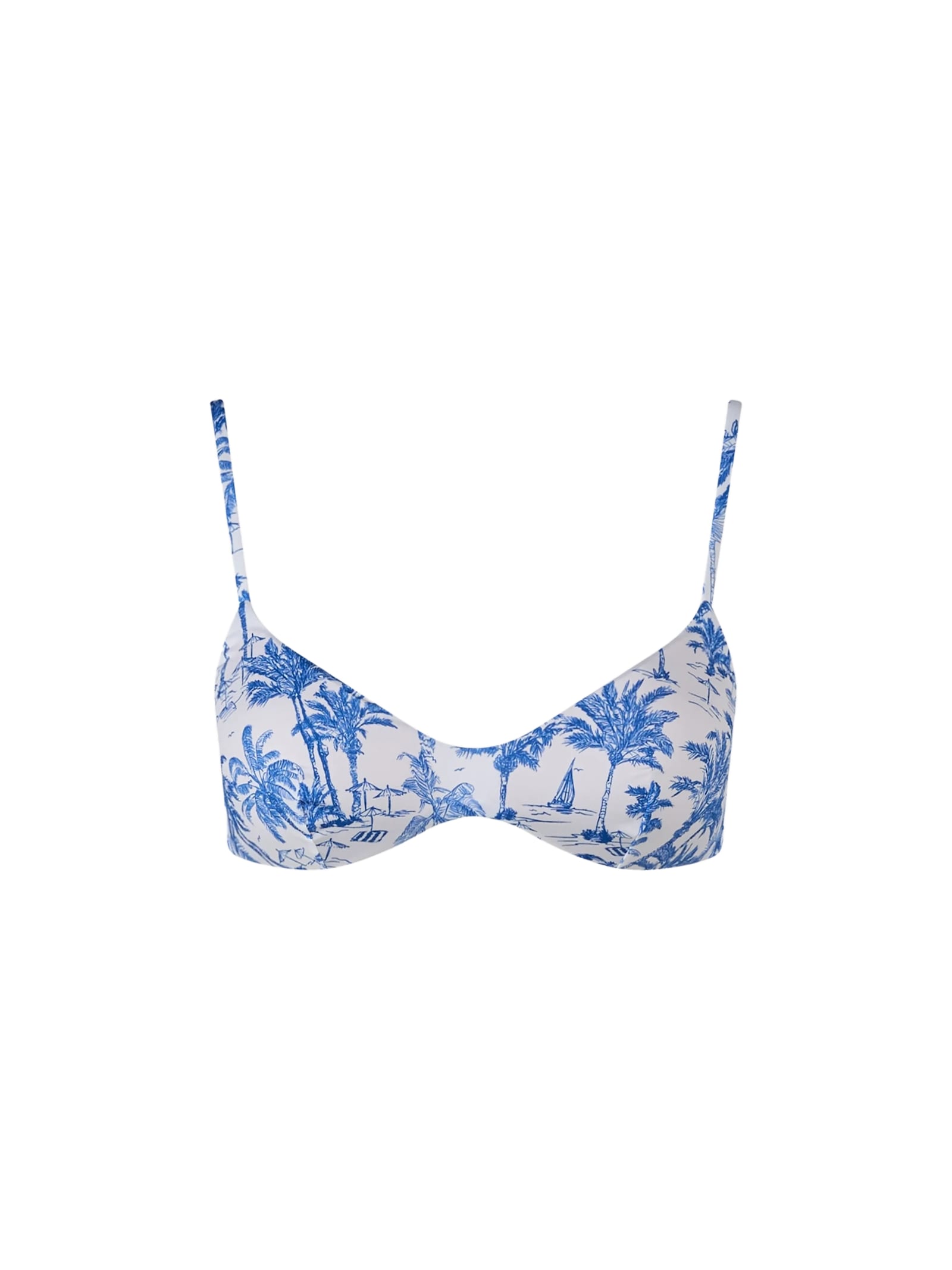 MC2 Saint Barth Woman Toile De Jouy Scoop Bralette Beach Top May