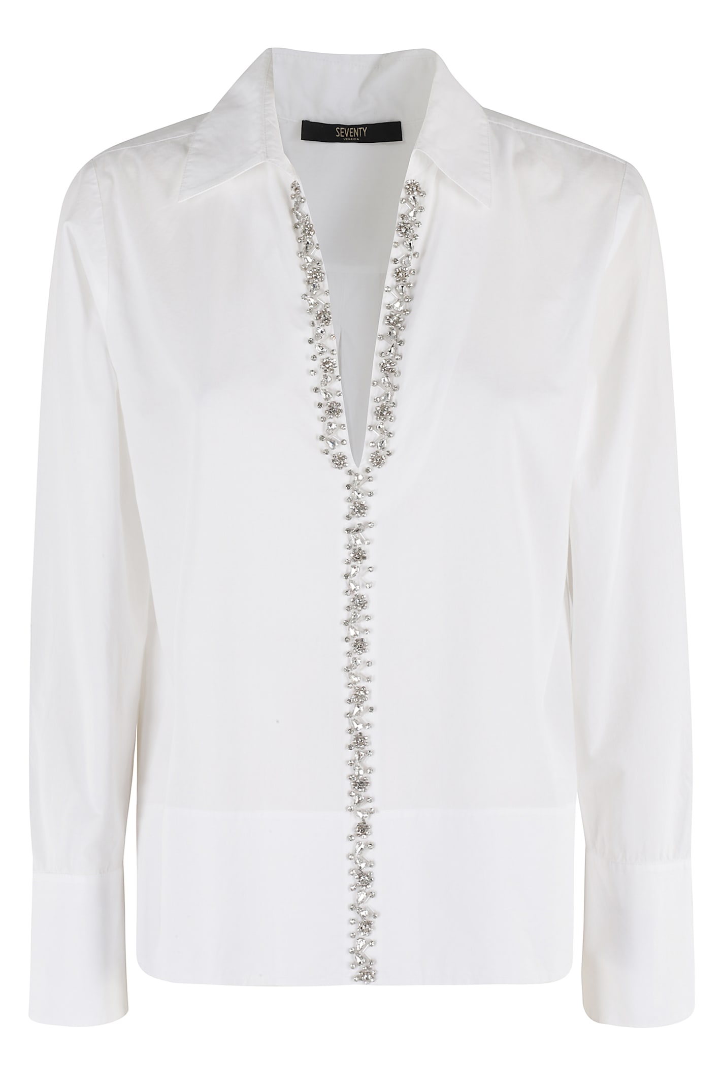 Seventy Camicia Popeline Unito Ricamo Pietre