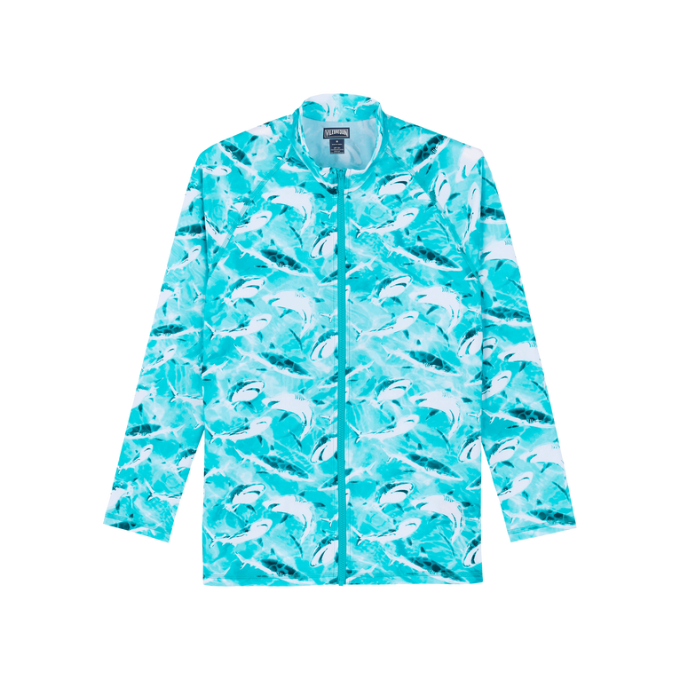 Vilebrequin Men Zipped Long Sleeves Rashguard Requins - Rocker-z - Blue - Size XL