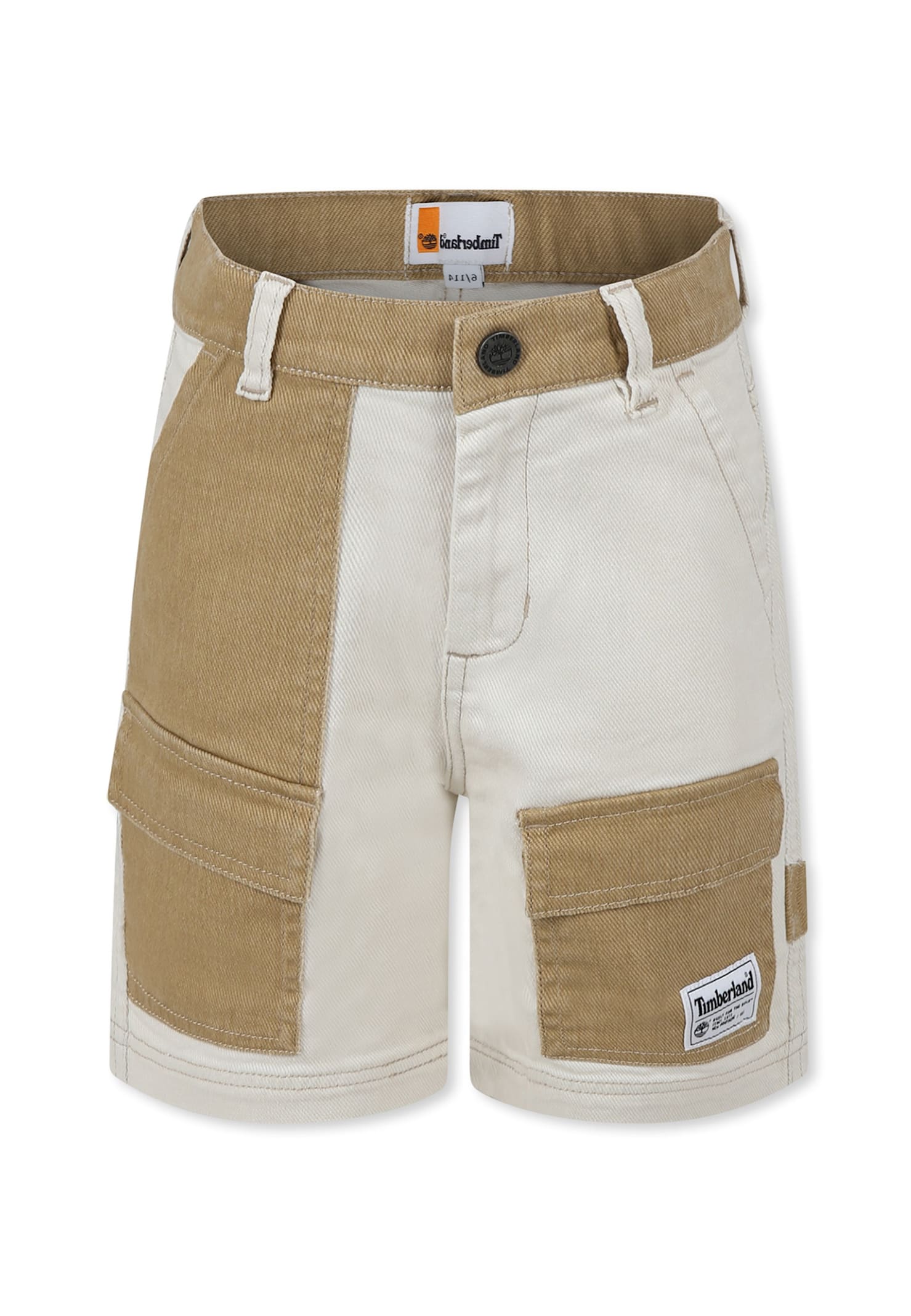 Timberland Ivory Shorts For Boy With Logo