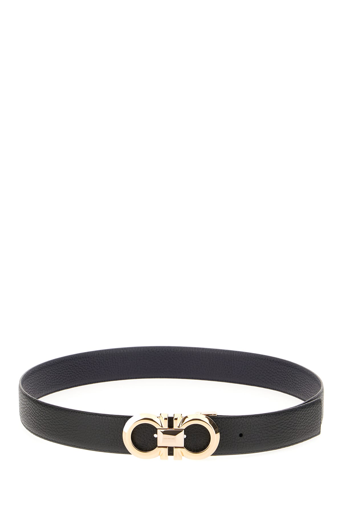 Ferragamo Black Leather Belt