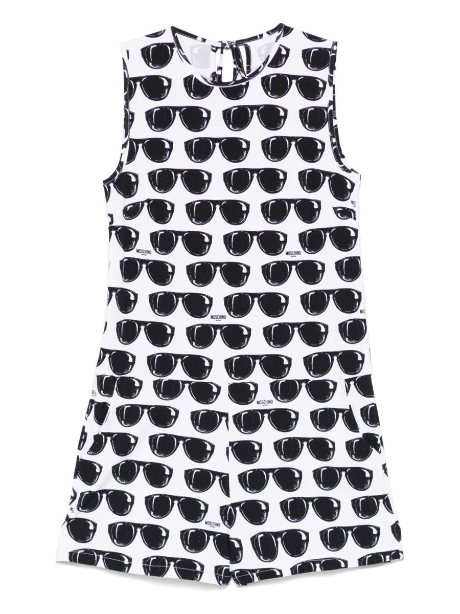 Moschino White Stretch Jumpsuit With Print