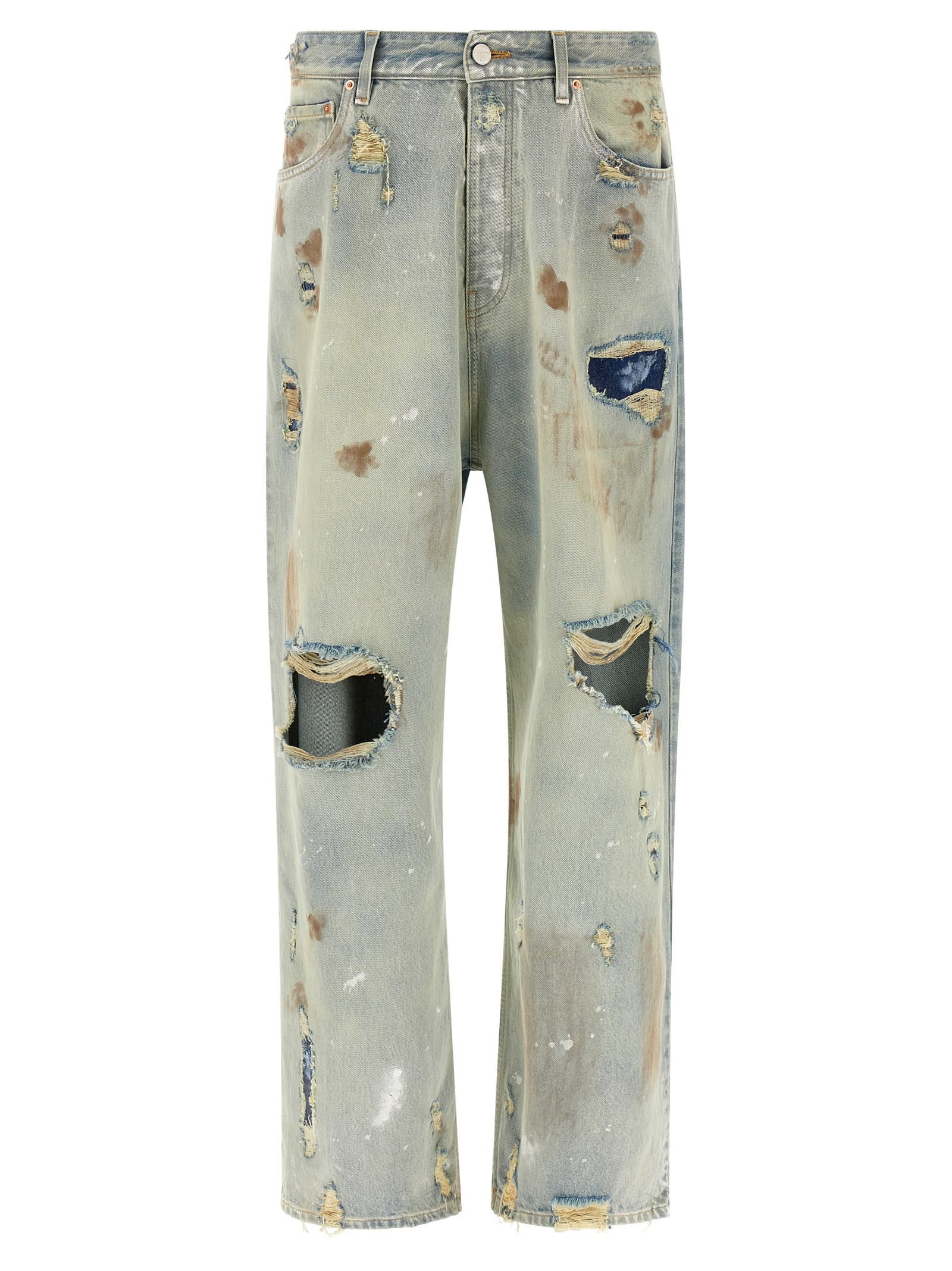 VETEMENTS blue Trashed Big Shape Jeans