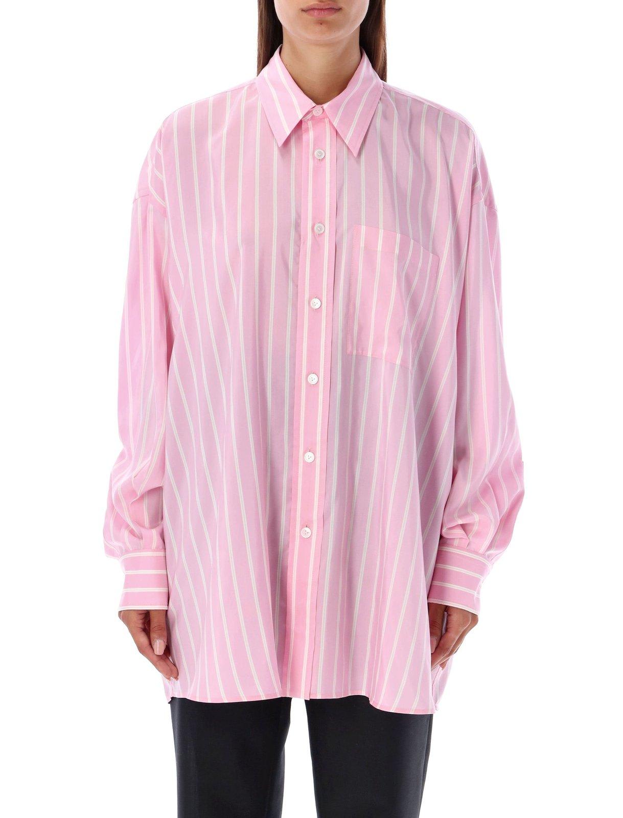 Bottega Veneta Silk Shirt With Striped Pattern