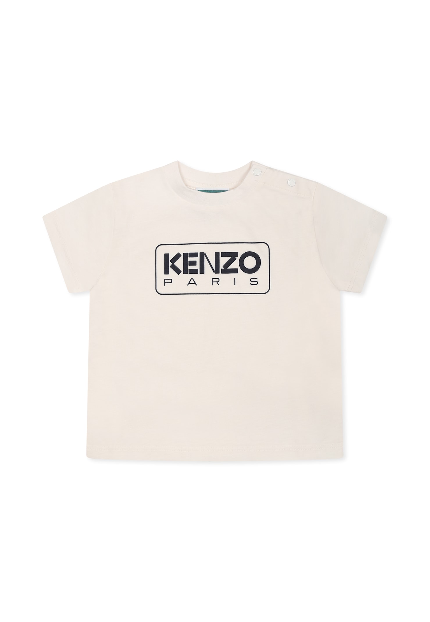 Kenzo Kids Ivory T-shirt For Baby Boy With Logo