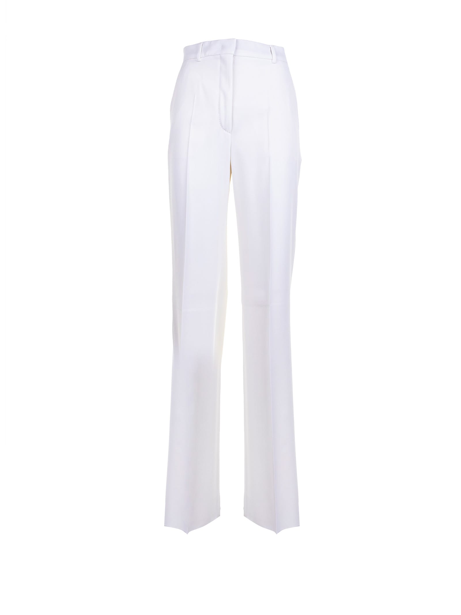 Max Mara Studio Straight Trousers In Wool Satin