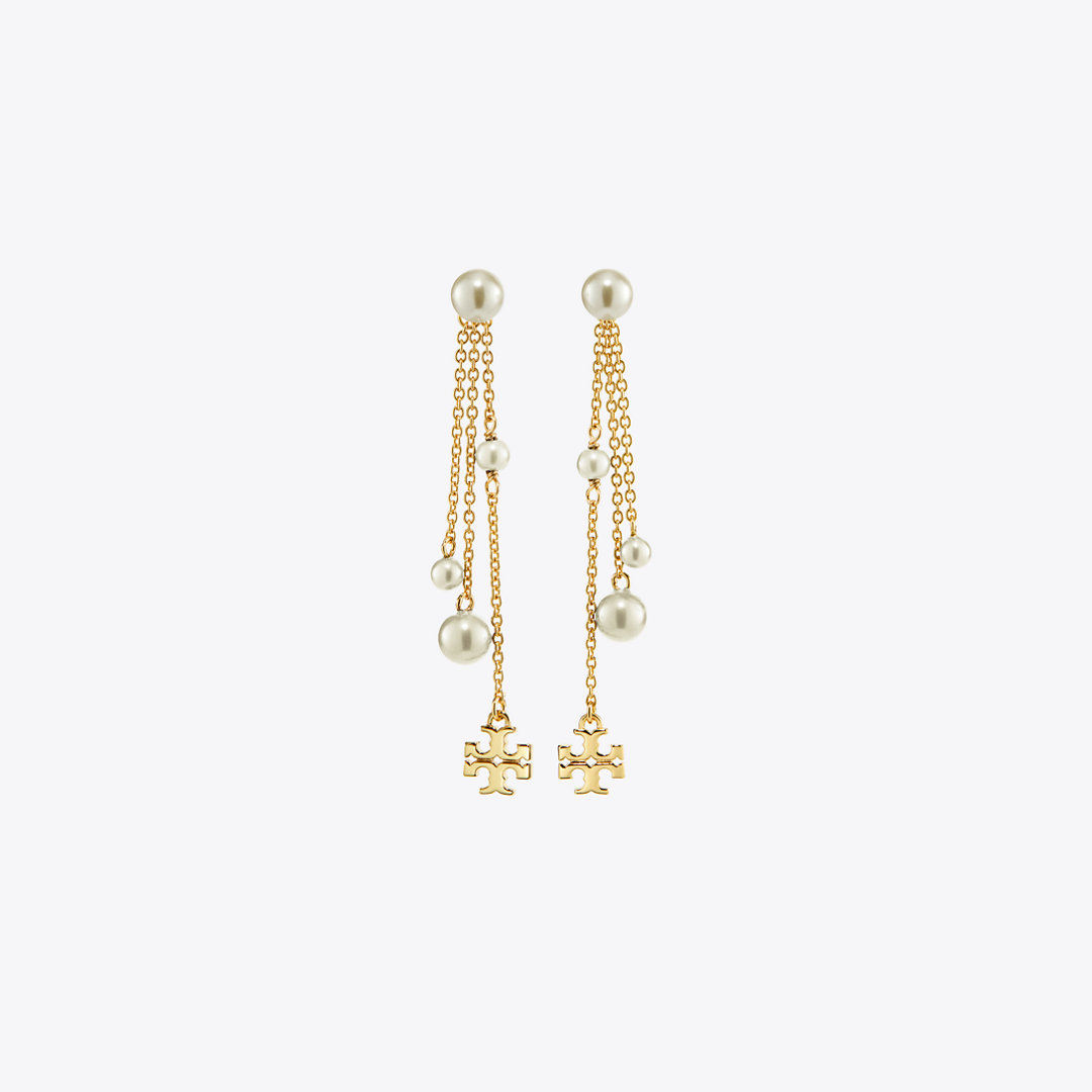 Tory Burch Kira Pearl Linear Earring