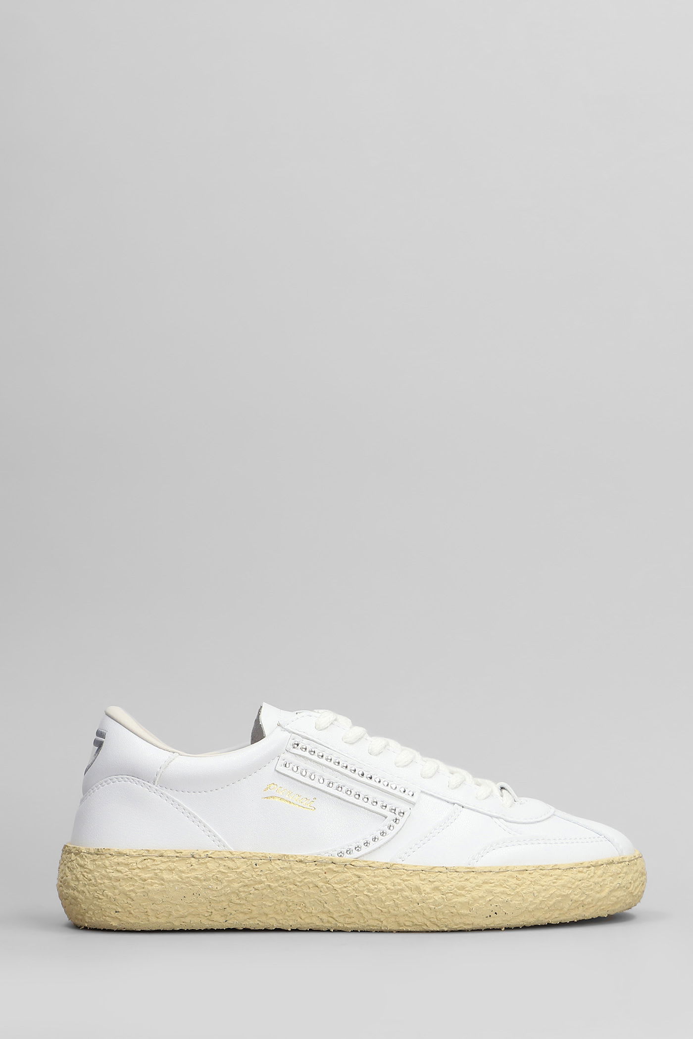 Puraai Stud Sneakers In White Leather