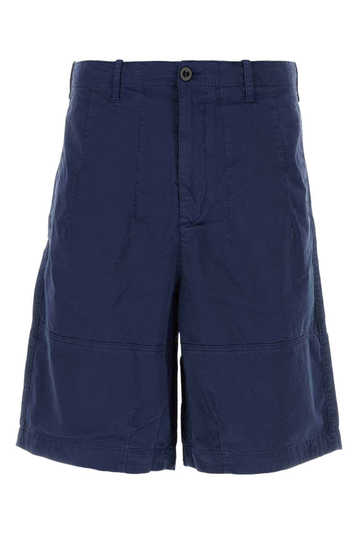 Ten C Blue Stretch Cotton Bermuda Shorts