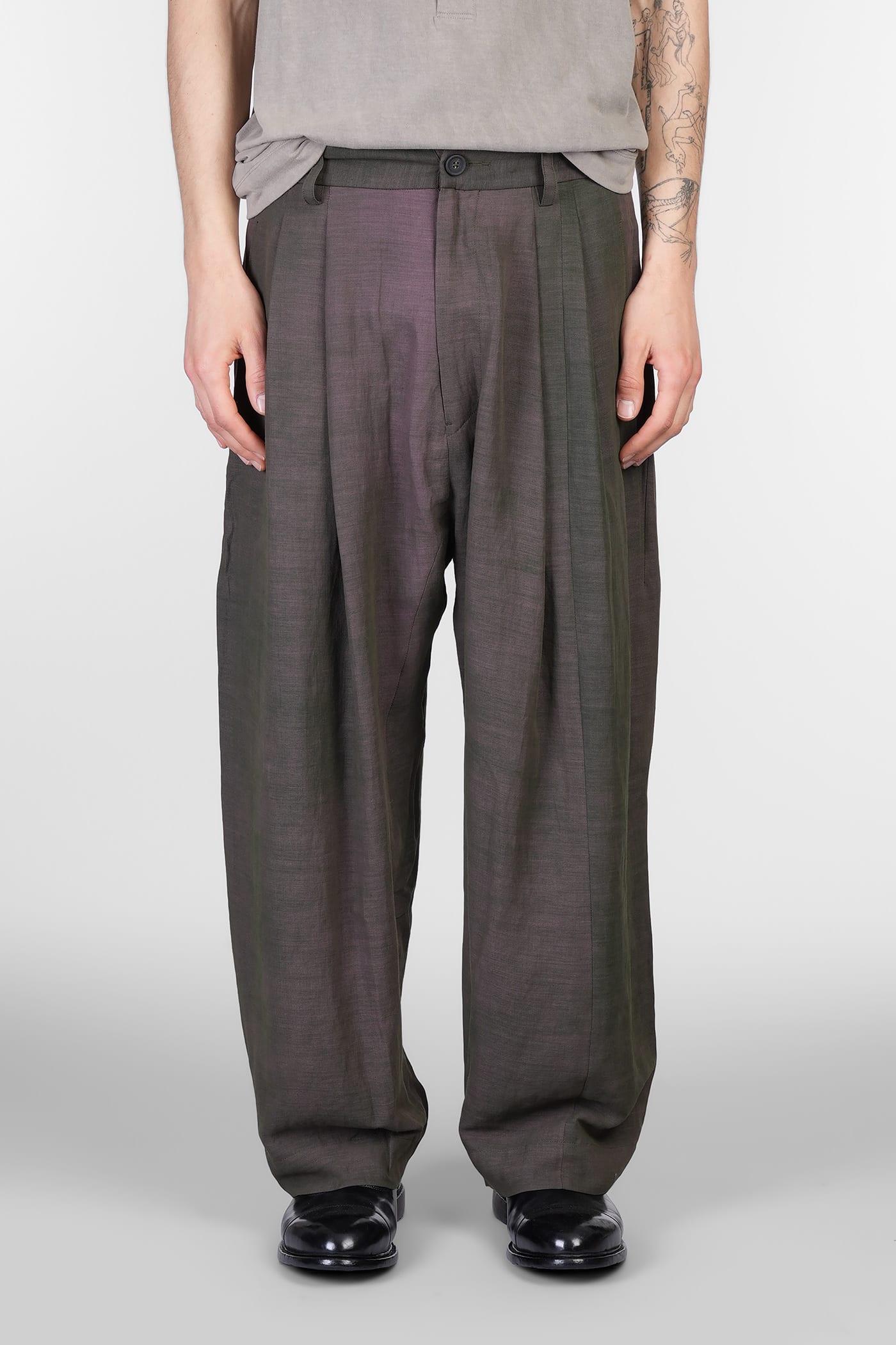 Ziggy Chen Pants In Multicolor Cotton