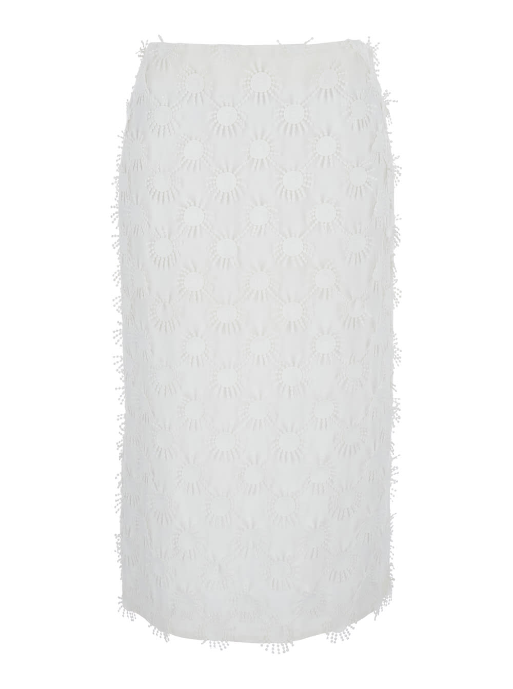 MSGM White Skirt With All-over Applications